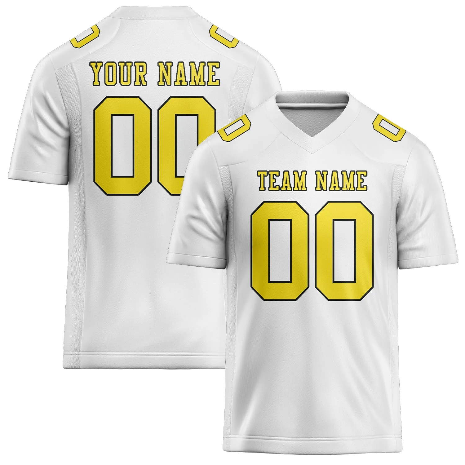 Custom White Light Yellow Football Jersey sold by Tailorly