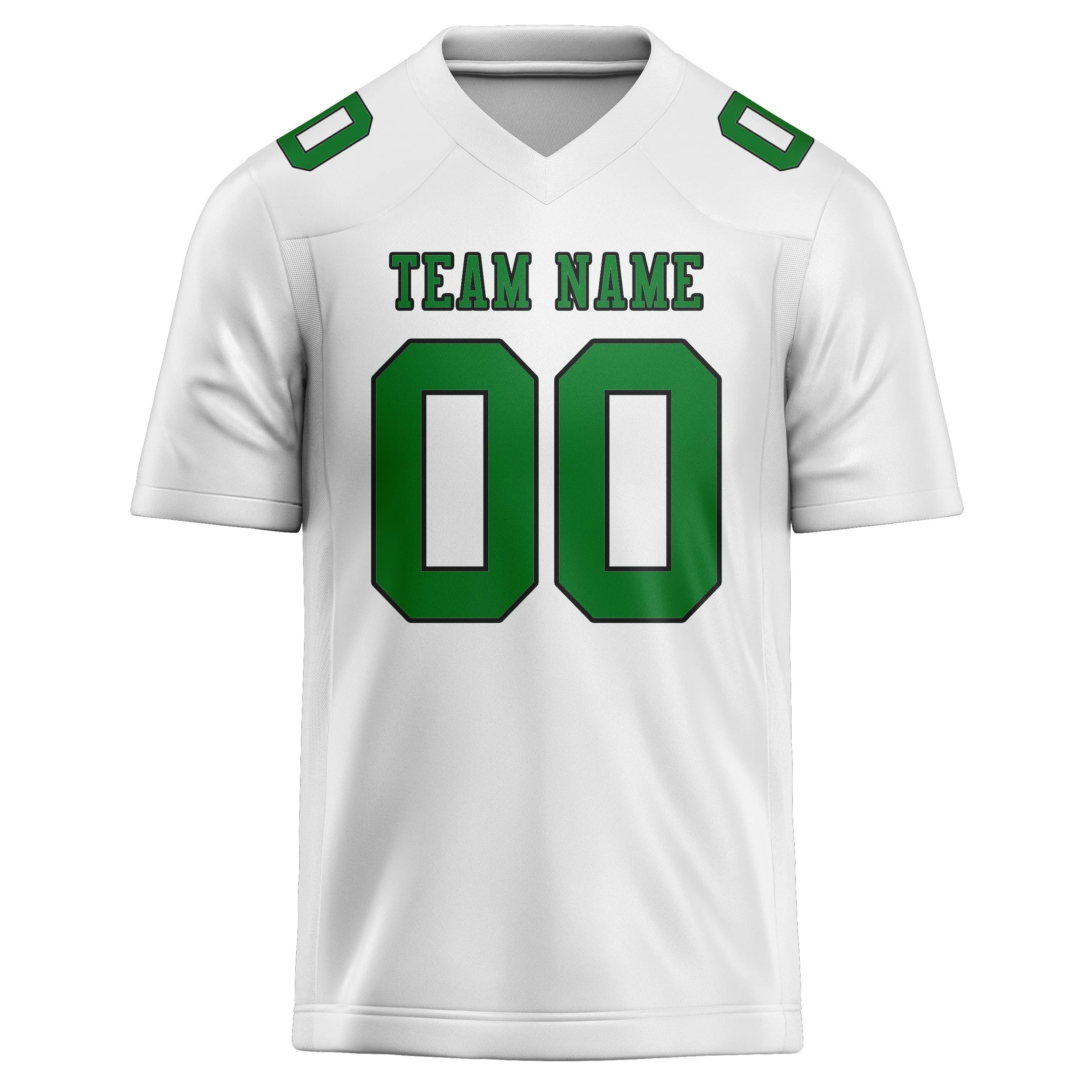 Custom White Emerald Green Football Jersey sold by Tailorly product image thumbnail 2