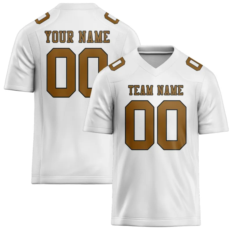 Custom White Khaki Football Jersey made by Tailorly