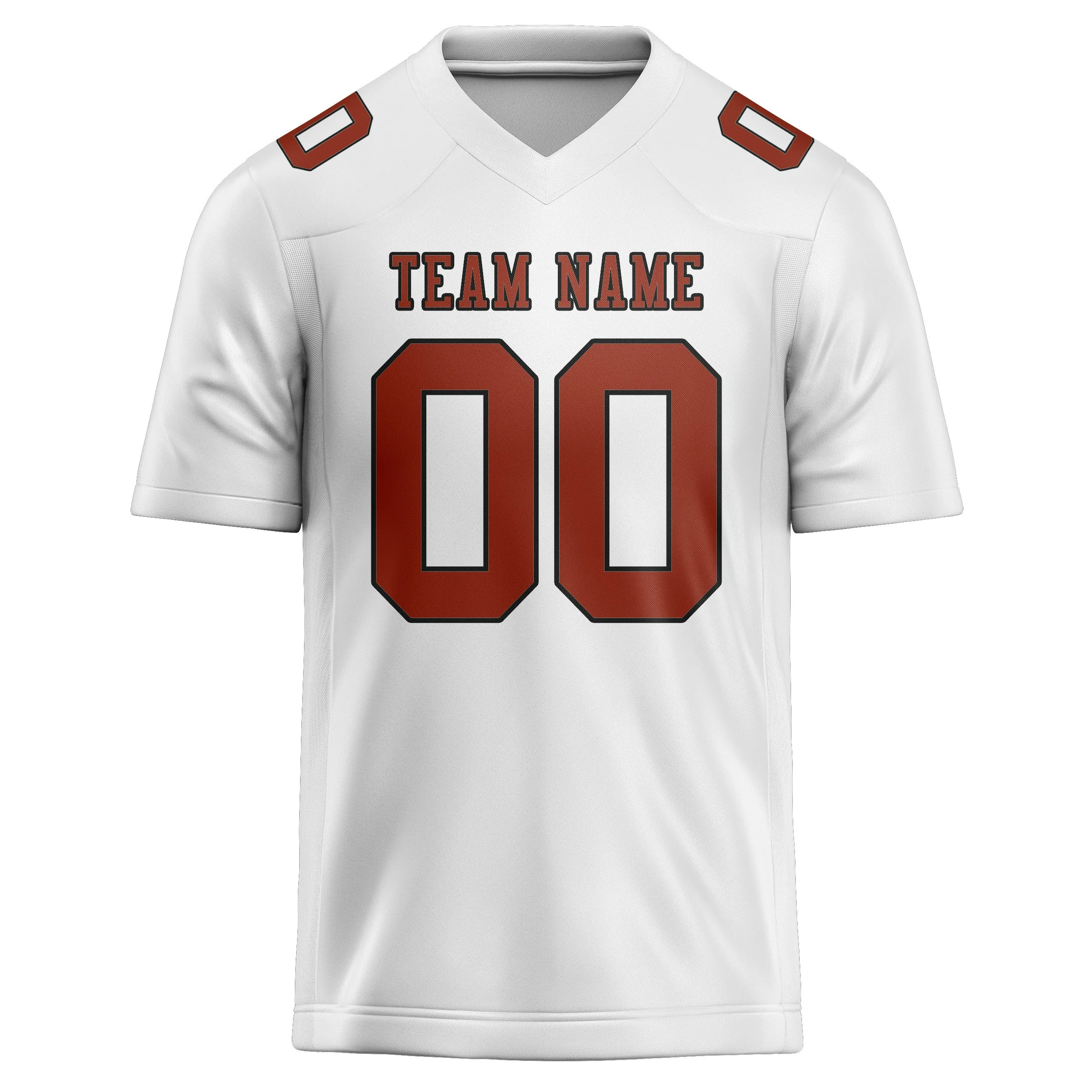 Custom White Coral Red Football Jersey sold by Tailorly product image thumbnail 2