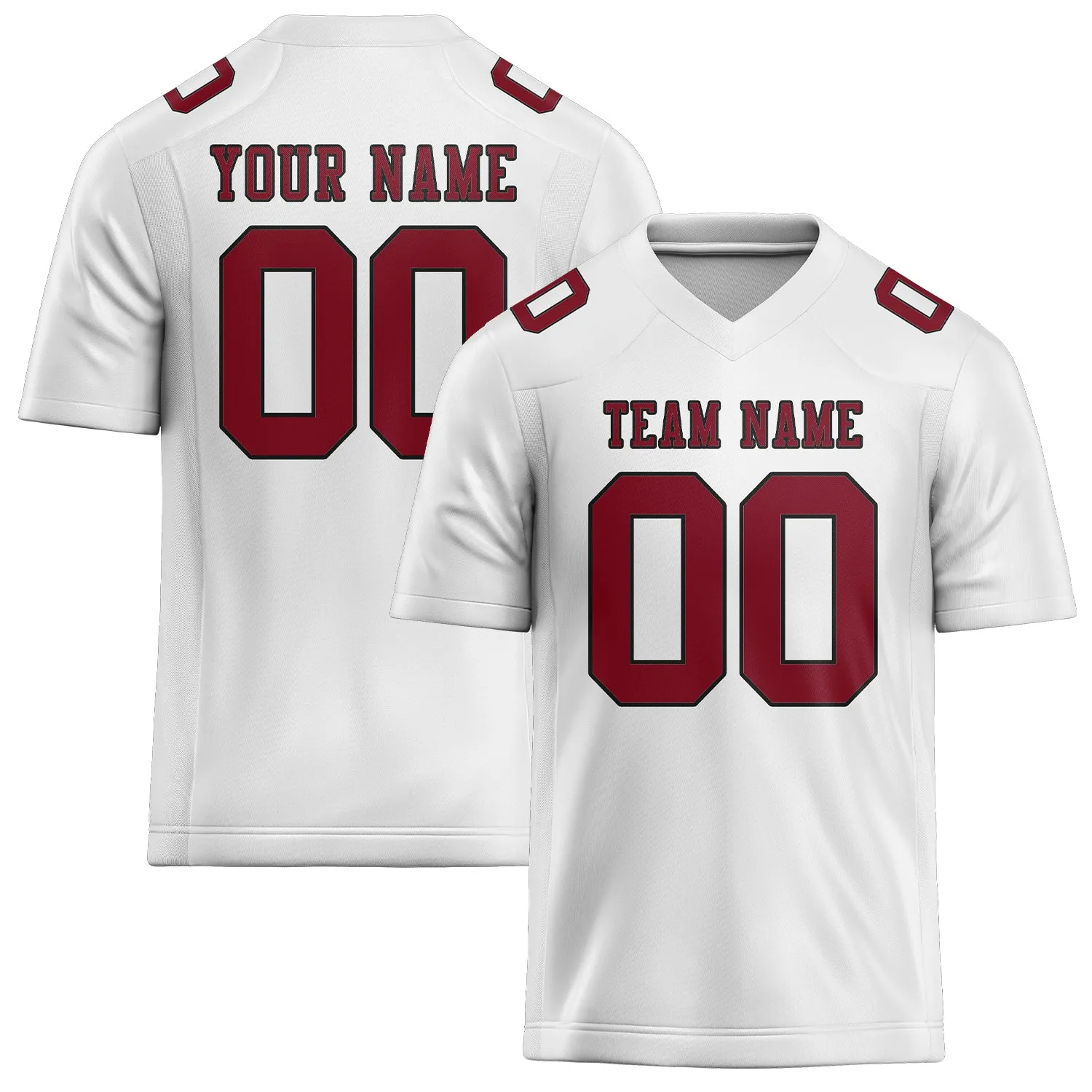 Custom White Crimson Red Football Jersey sold by Tailorly