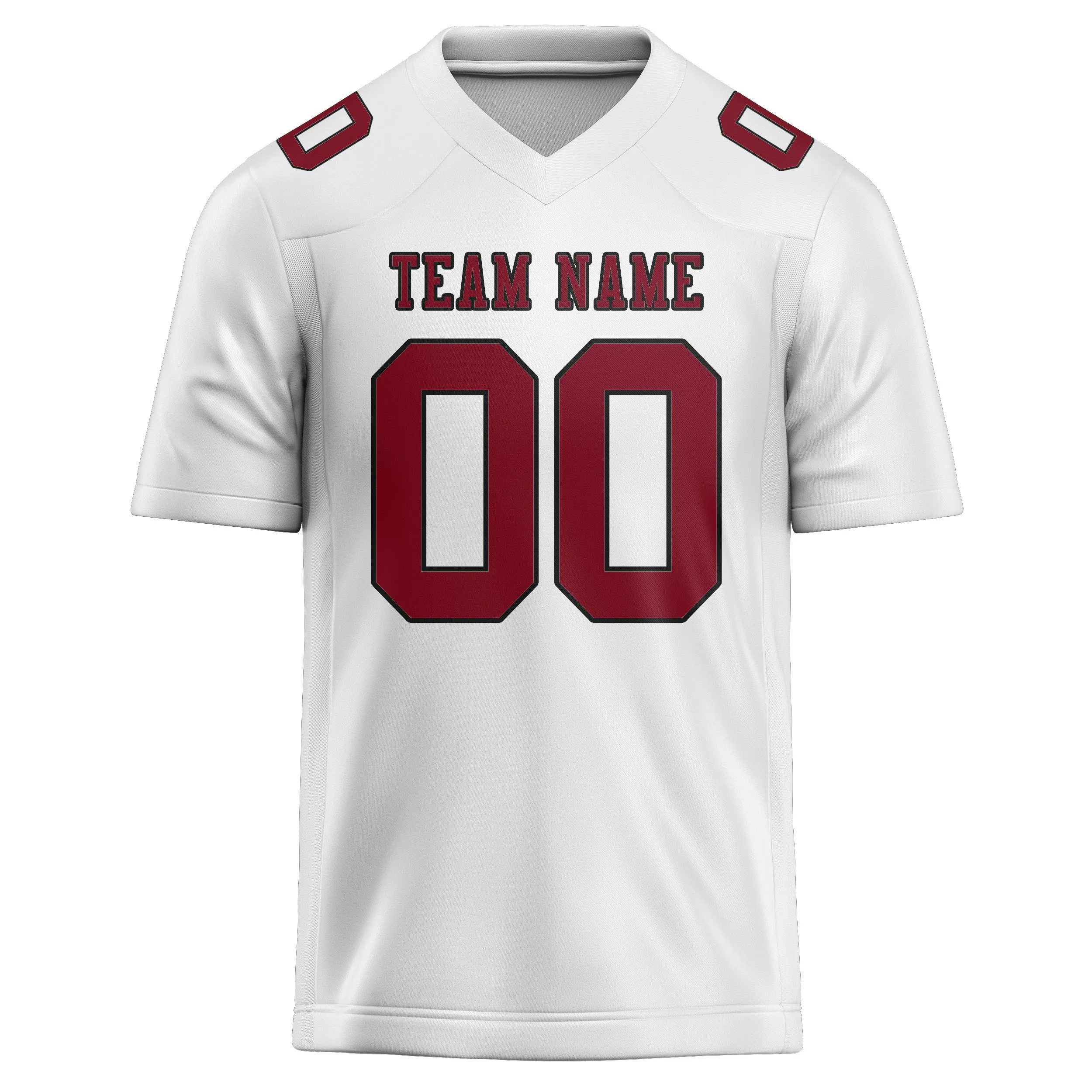 Custom White Crimson Red Football Jersey sold by Tailorly product image thumbnail 2