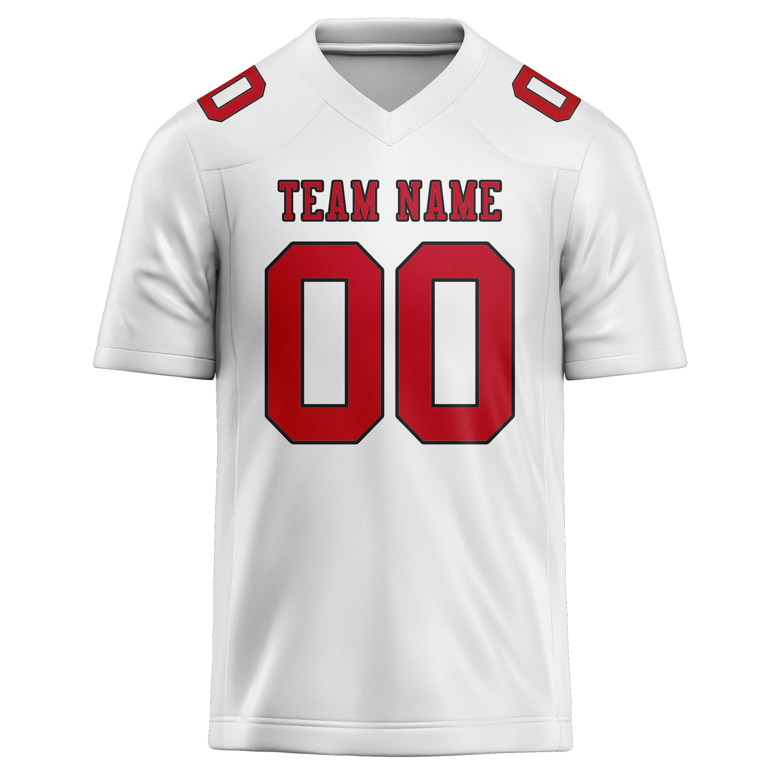 Custom White Red Football Jersey sold by Tailorly product image thumbnail 2