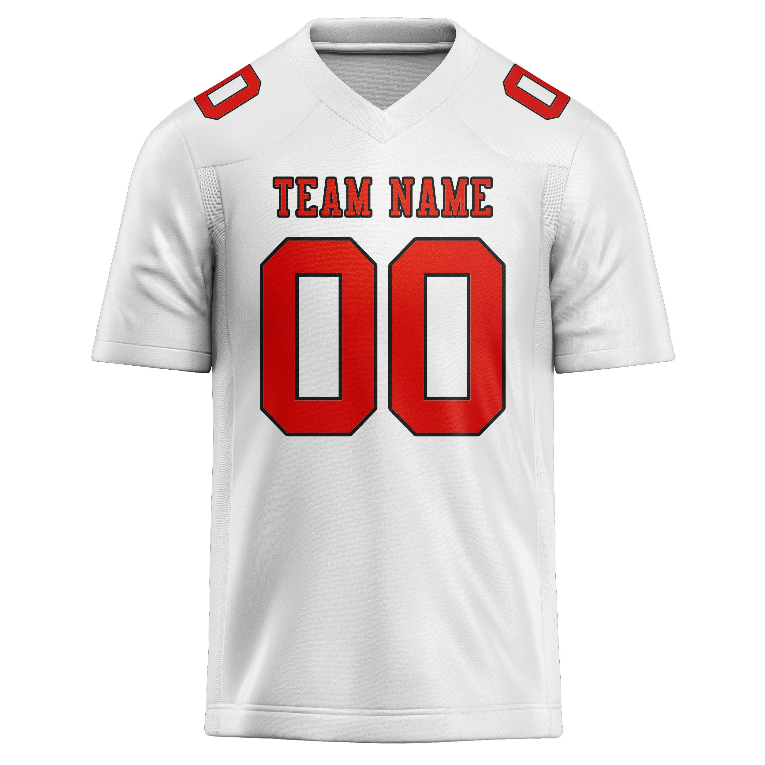Custom White Orange Red Football Jersey sold by Tailorly product image thumbnail 2