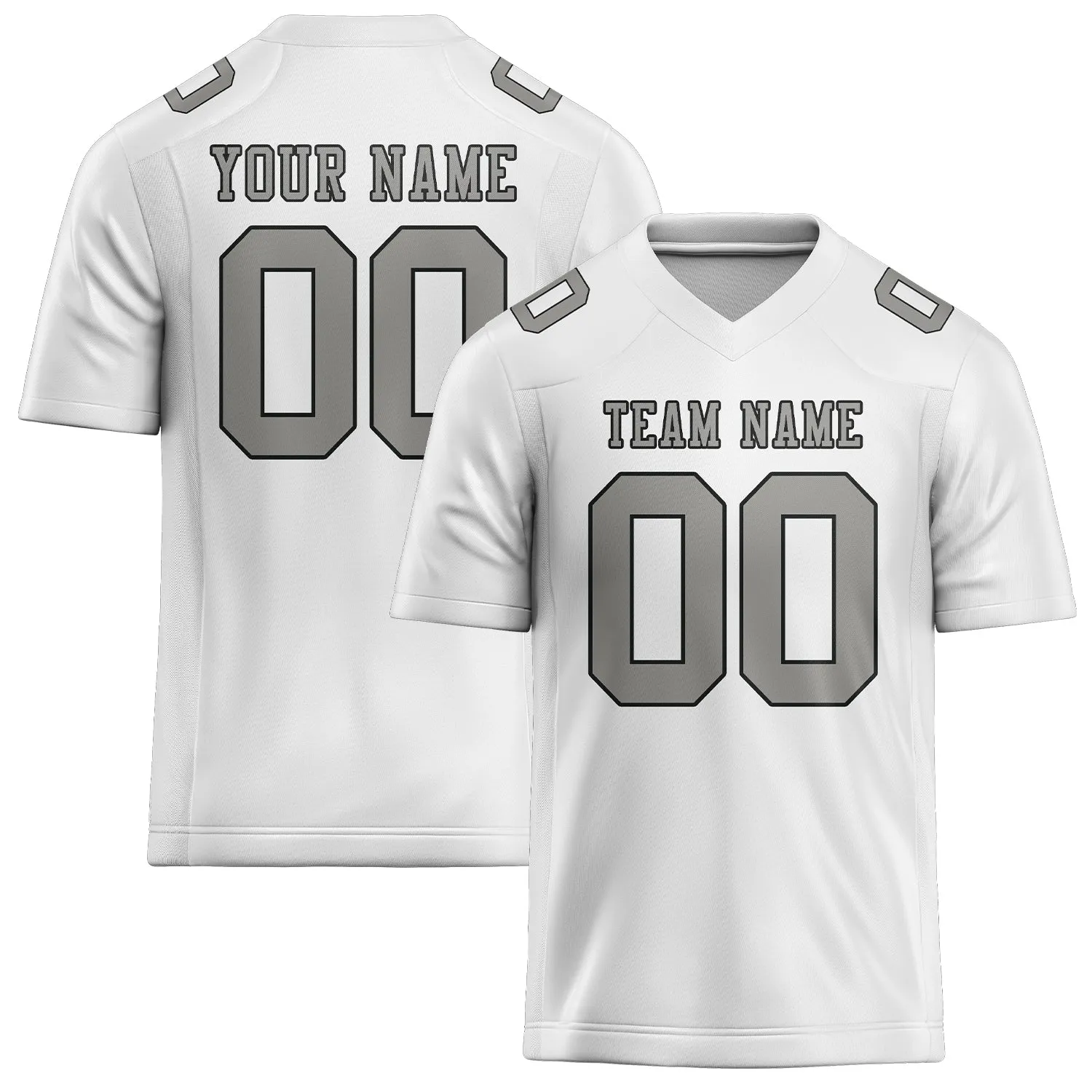 Custom White Gray Football Jersey sold by Tailorly