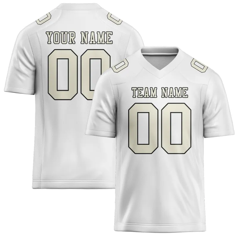 Custom White Cream Football Jersey made by Tailorly
