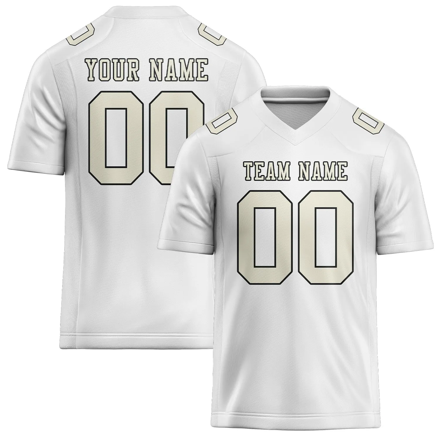 Custom White Cream Football Jersey sold by Tailorly