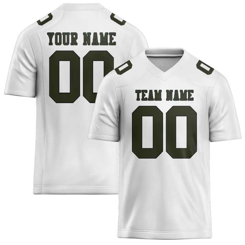 Custom White Olive Football Jersey made by Tailorly