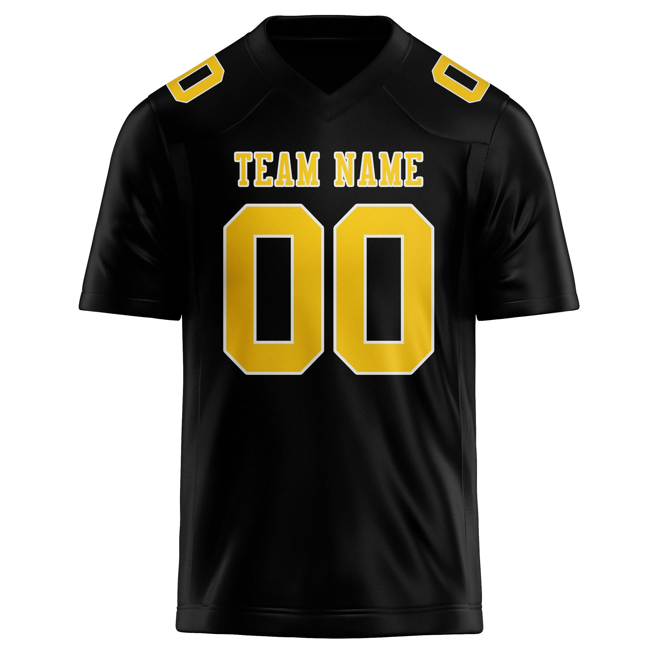 Custom Black Gold Football Jersey sold by Tailorly product image thumbnail 2