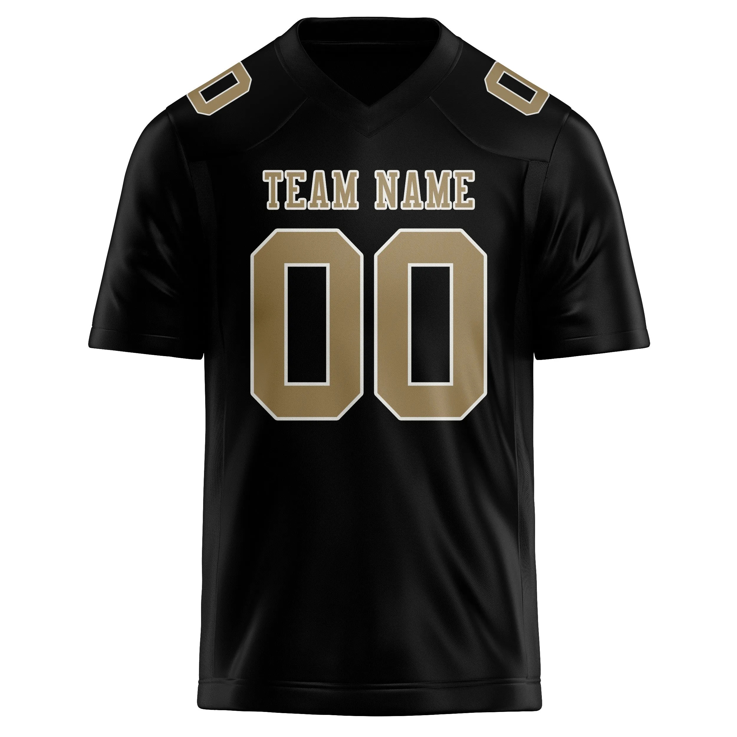 Custom Black Light Khaki Football Jersey sold by Tailorly product image thumbnail 2
