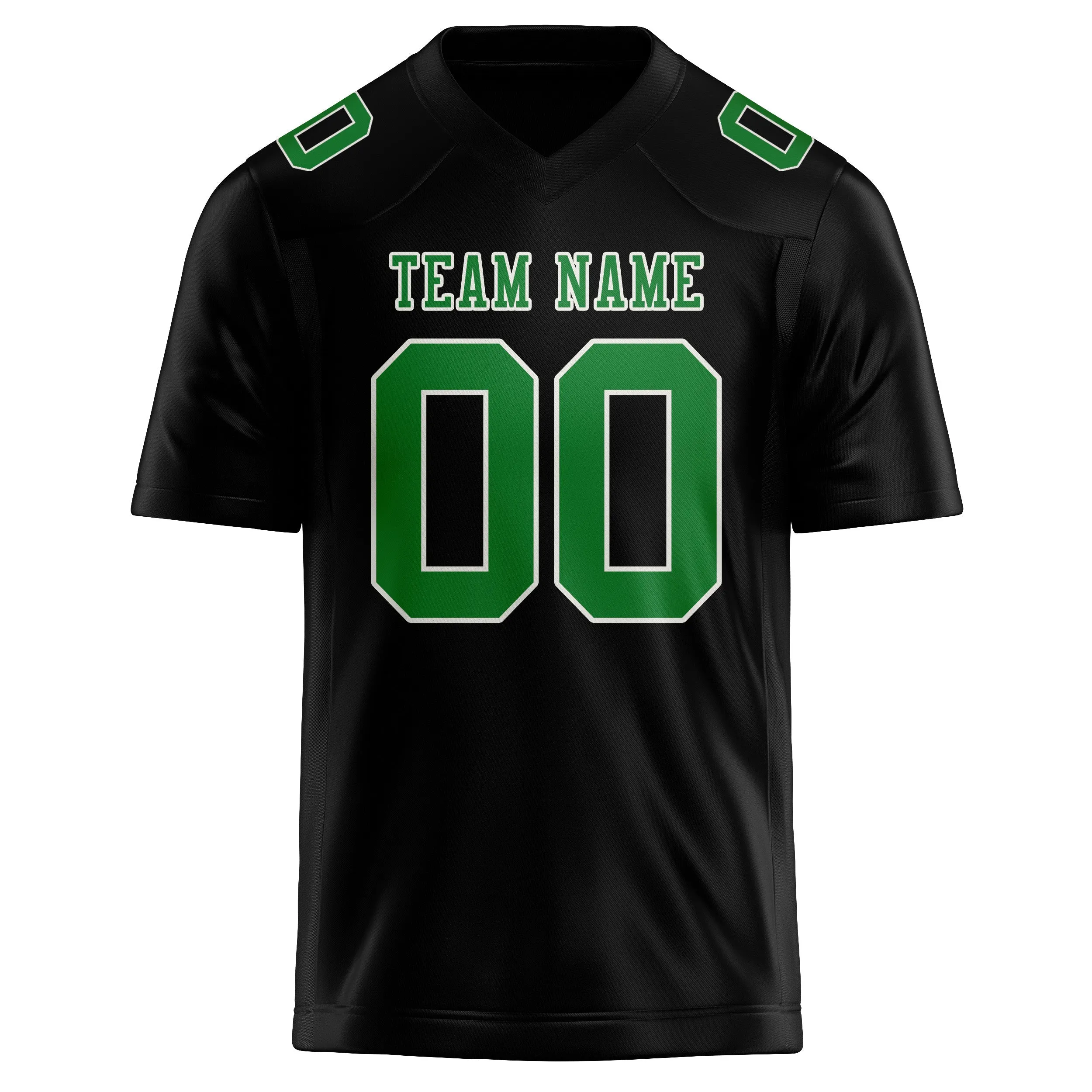 Custom Black Emerald Green Football Jersey sold by Tailorly product image thumbnail 2