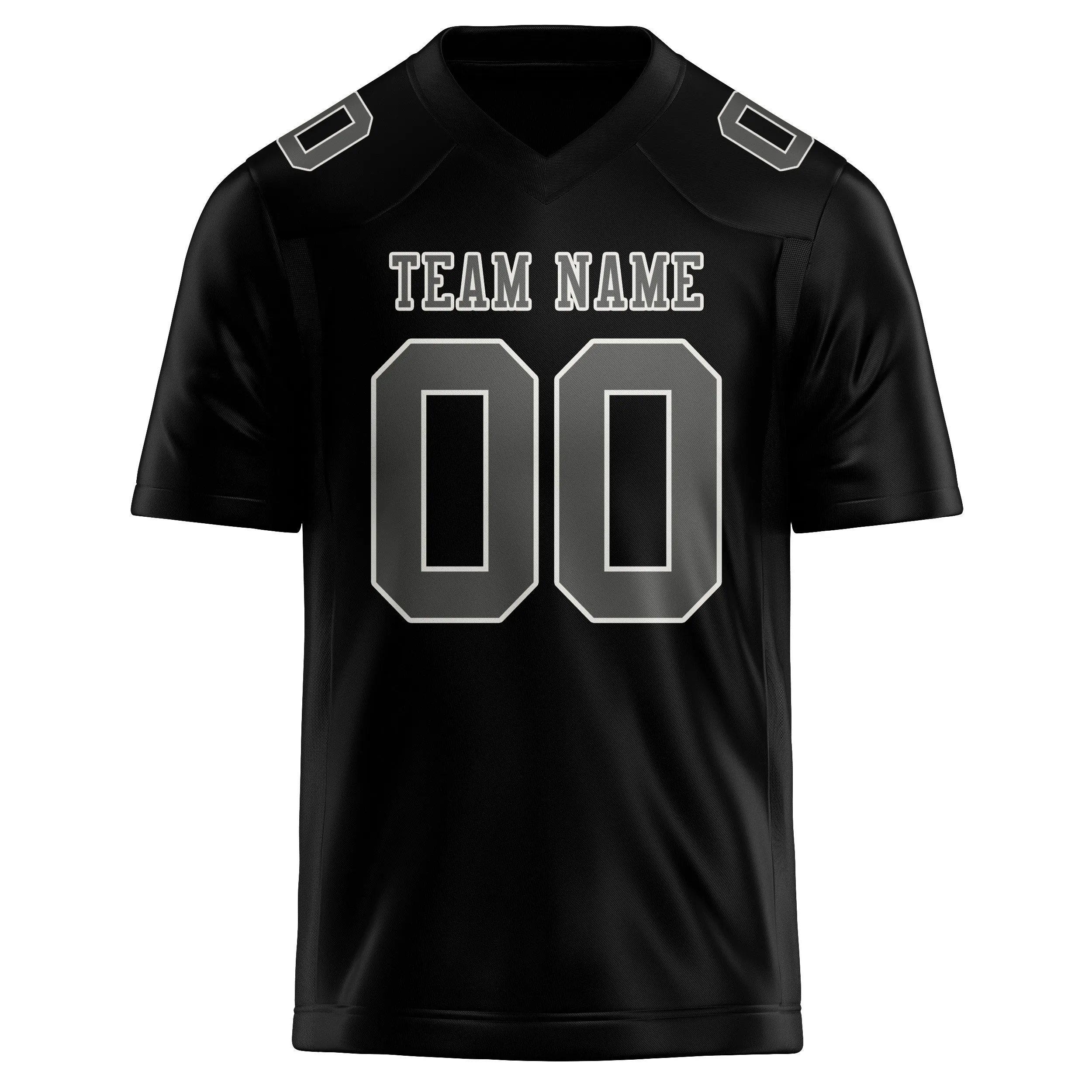 Custom Black Dark Grey Football Jersey sold by Tailorly product image thumbnail 2
