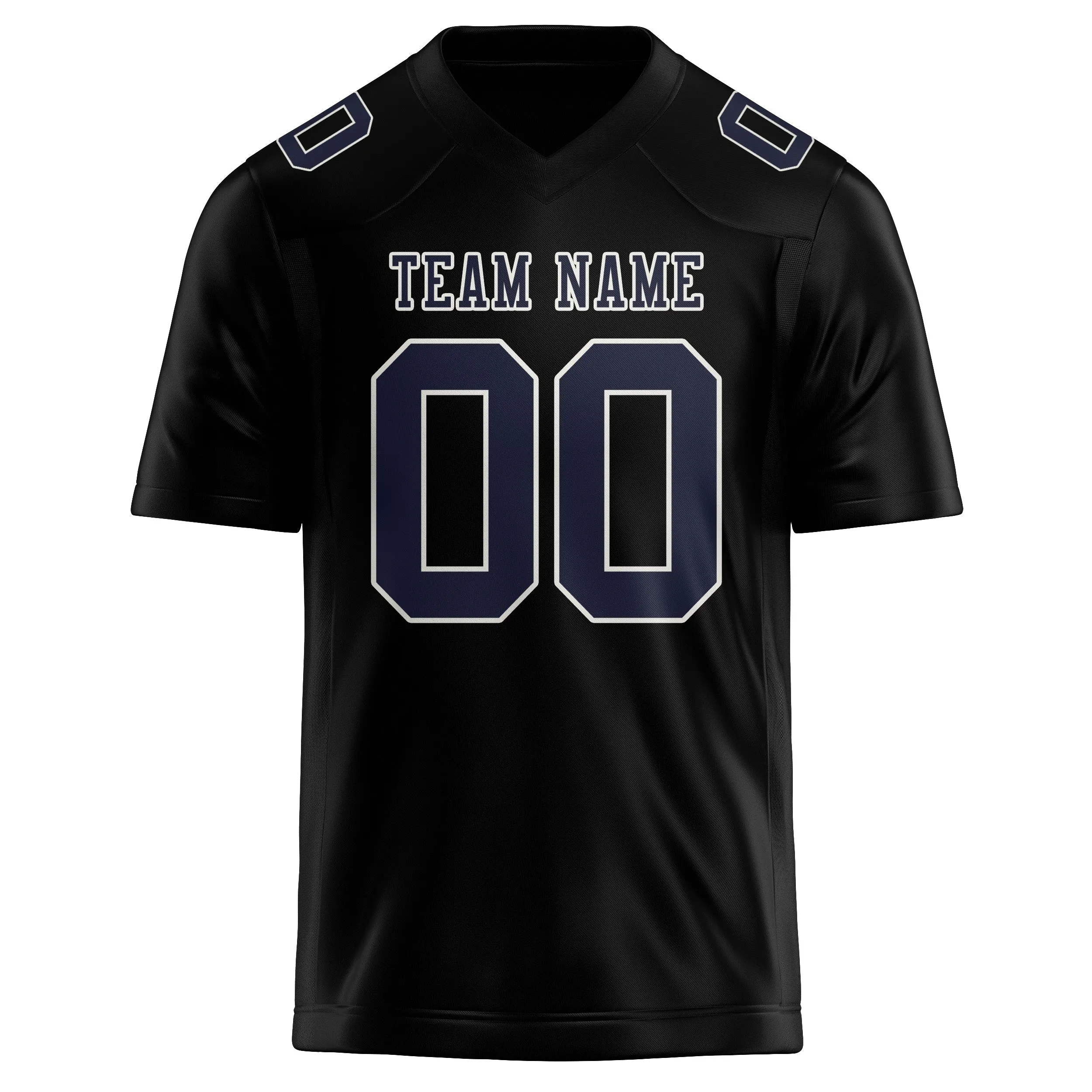 Custom Black Navy Football Jersey sold by Tailorly product image thumbnail 2