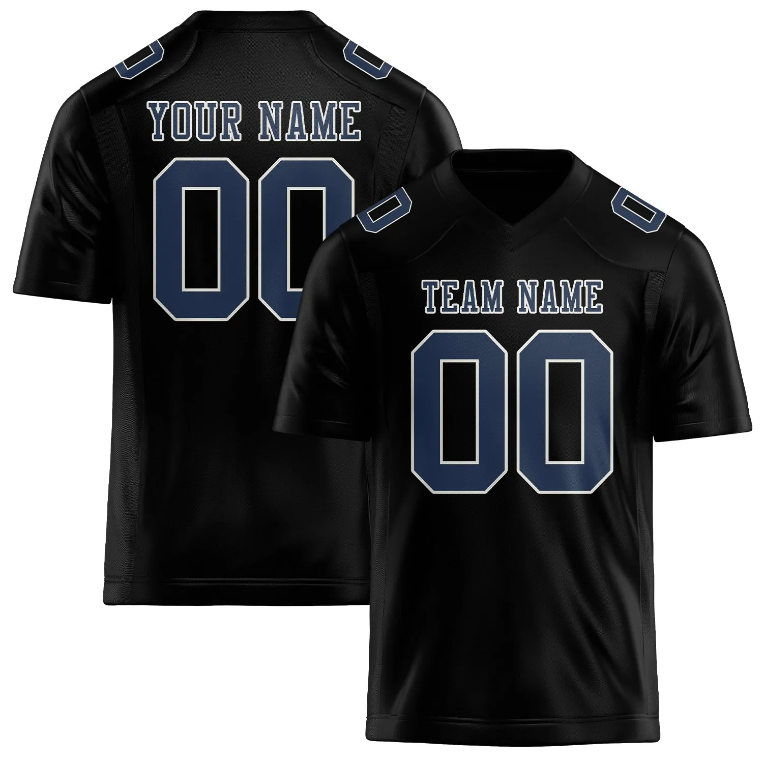 Custom Black Blue Football Jersey sold by Tailorly