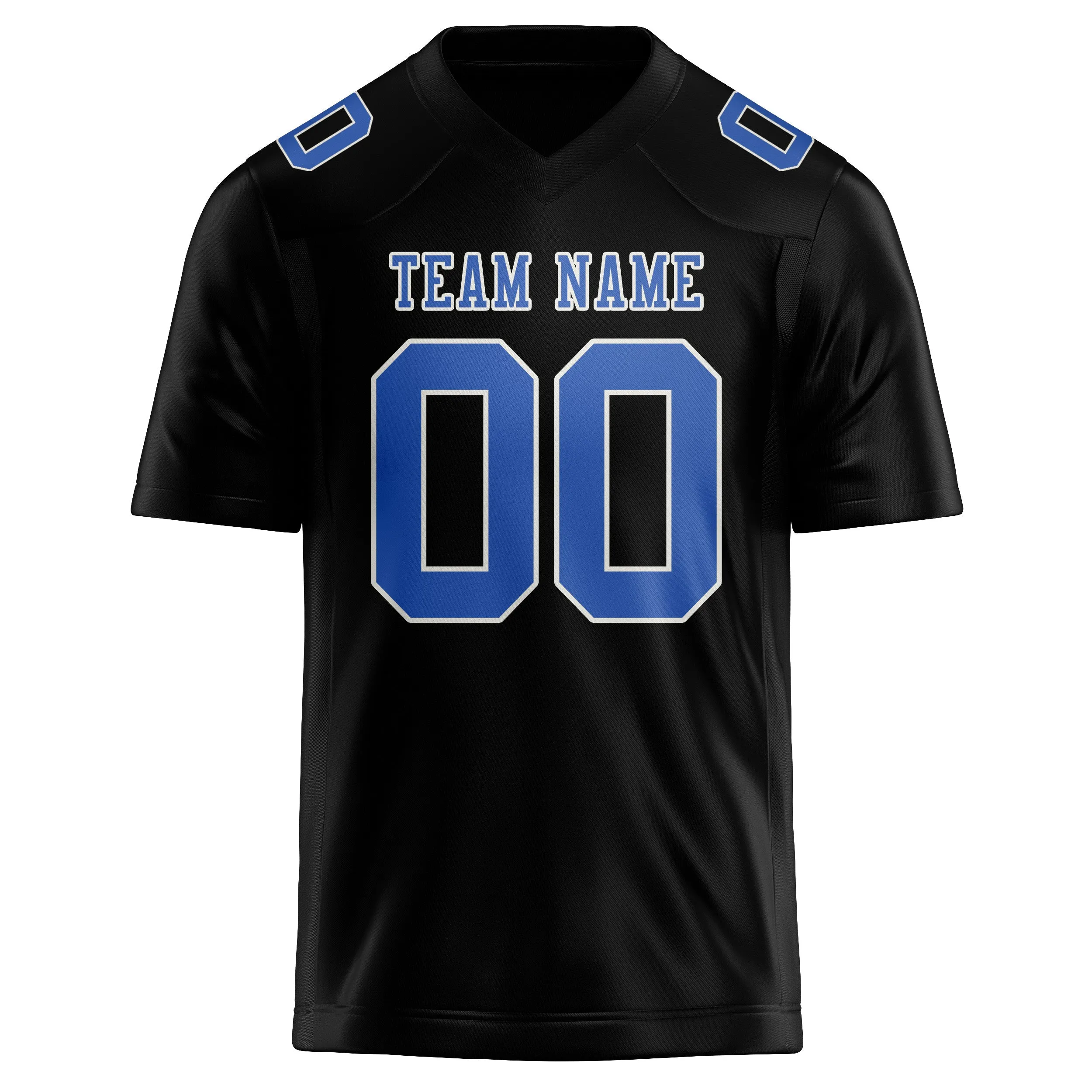 Custom Black Sky Blue Football Jersey sold by Tailorly product image thumbnail 2
