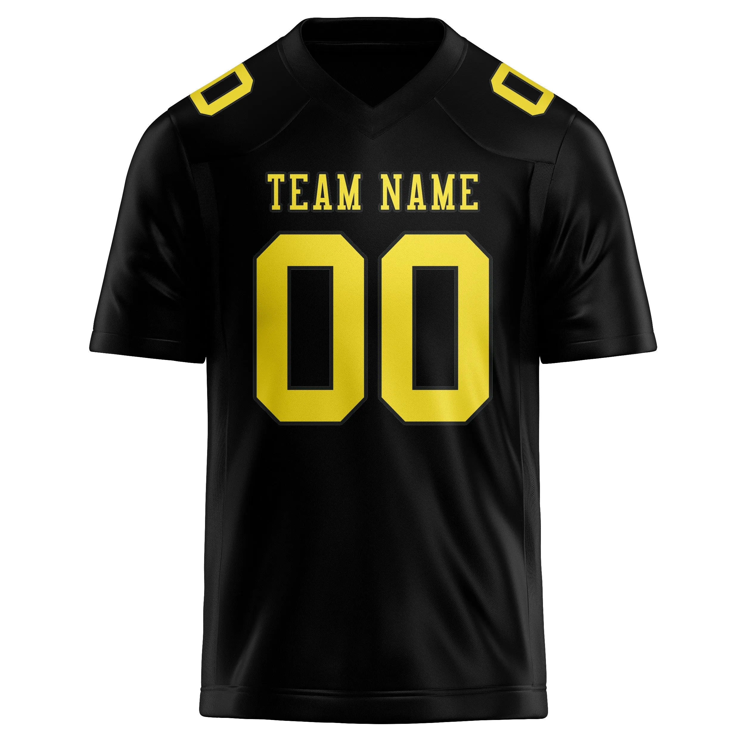 Custom Black Light Yellow Football Jersey sold by Tailorly product image thumbnail 2