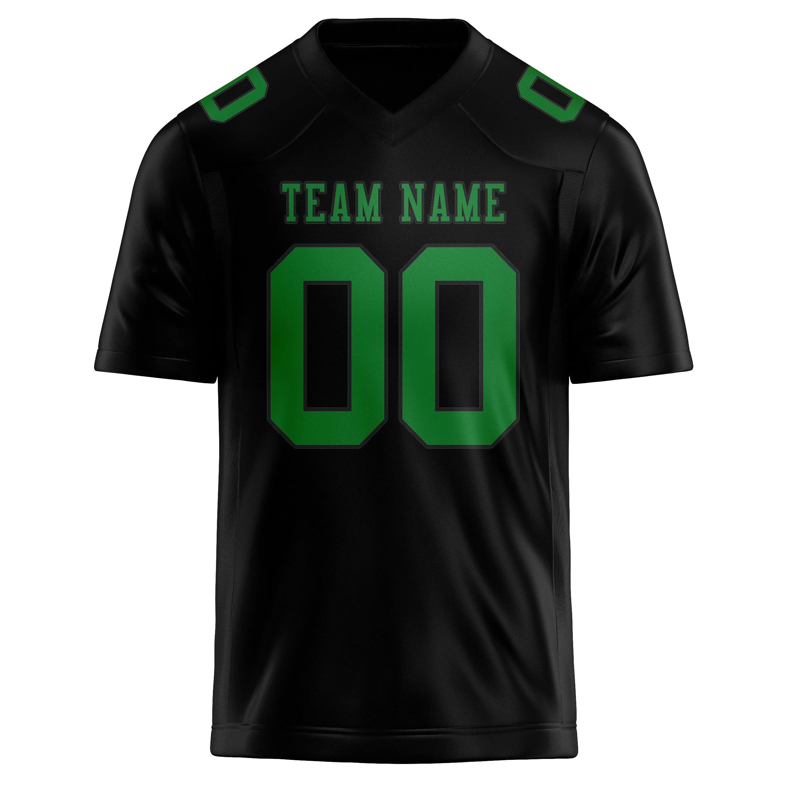 Custom Black Emerald Green Football Jersey sold by Tailorly product image thumbnail 2