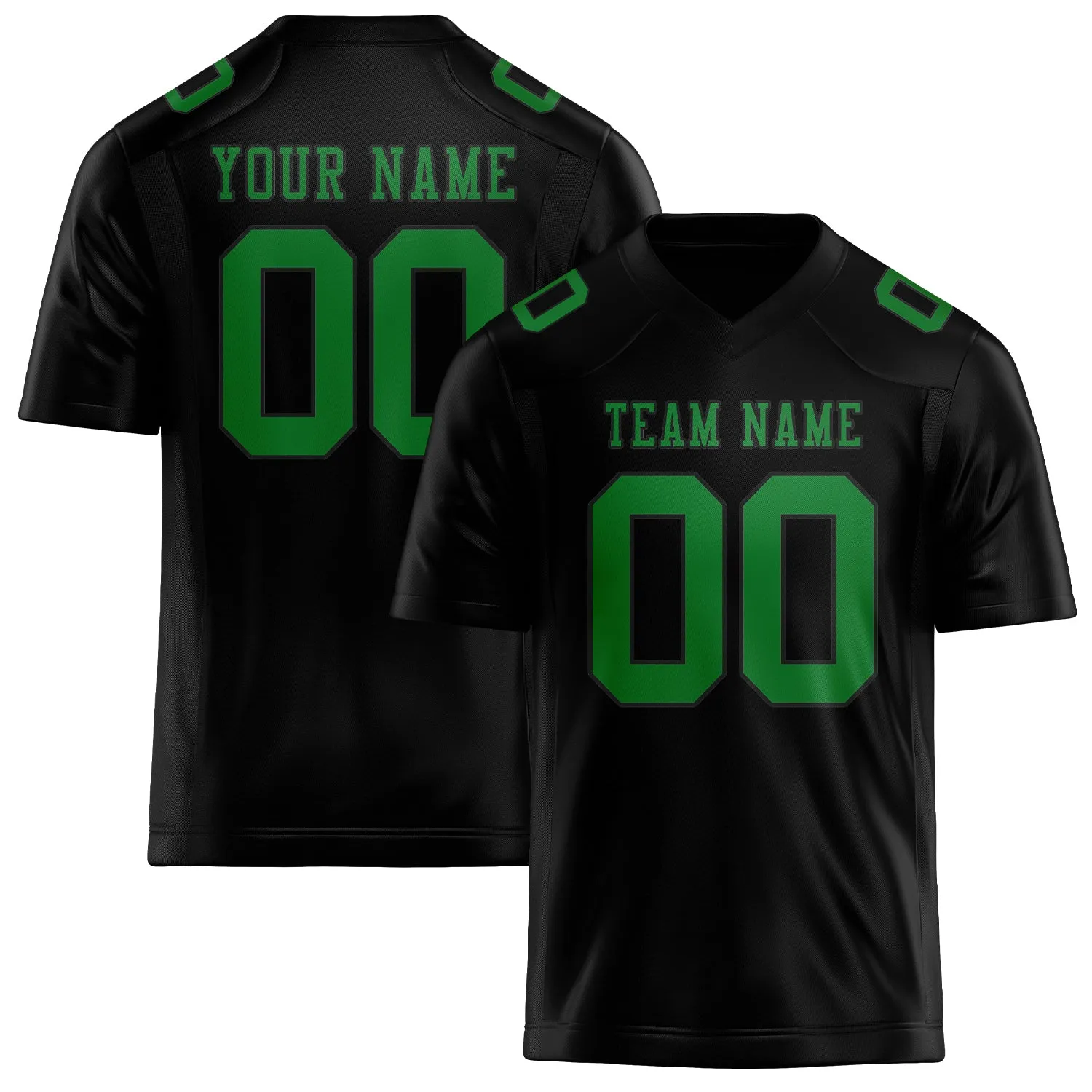 Custom Black Emerald Green Football Jersey sold by Tailorly