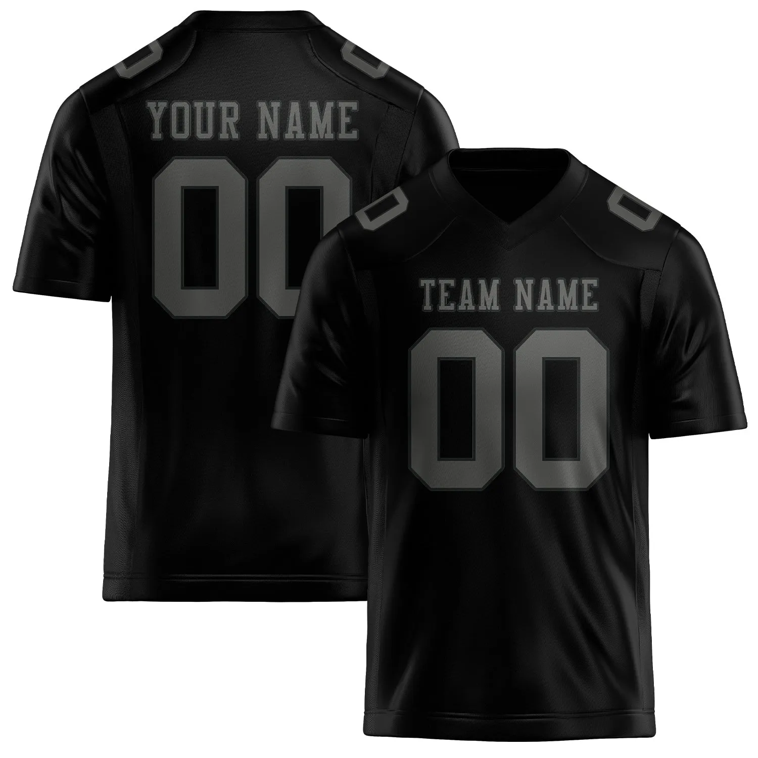Custom Black Dark Grey Football Jersey sold by Tailorly