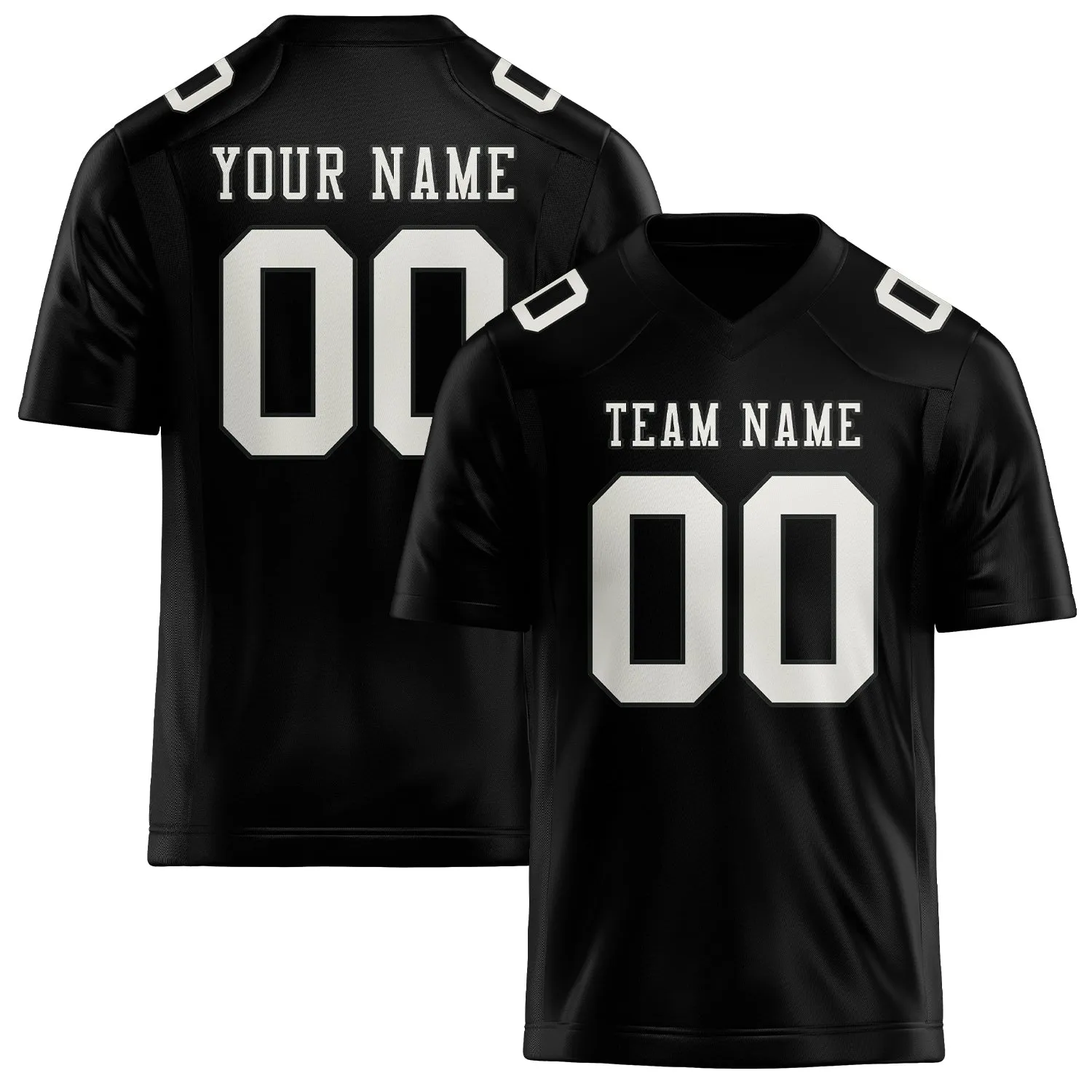 Custom Black White Football Jersey sold by Tailorly