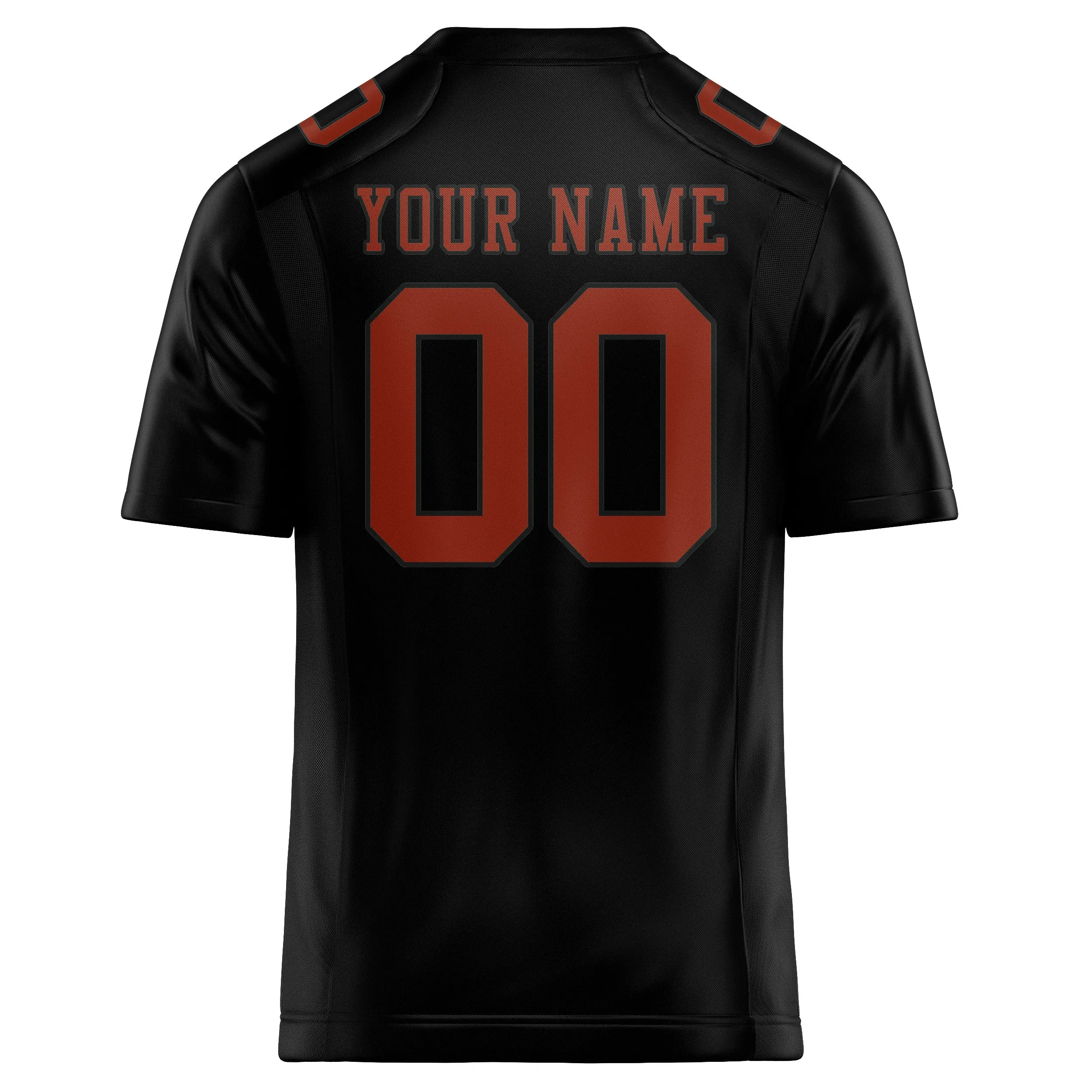 Custom Black Coral Red Football Jersey sold by Tailorly product image thumbnail 3