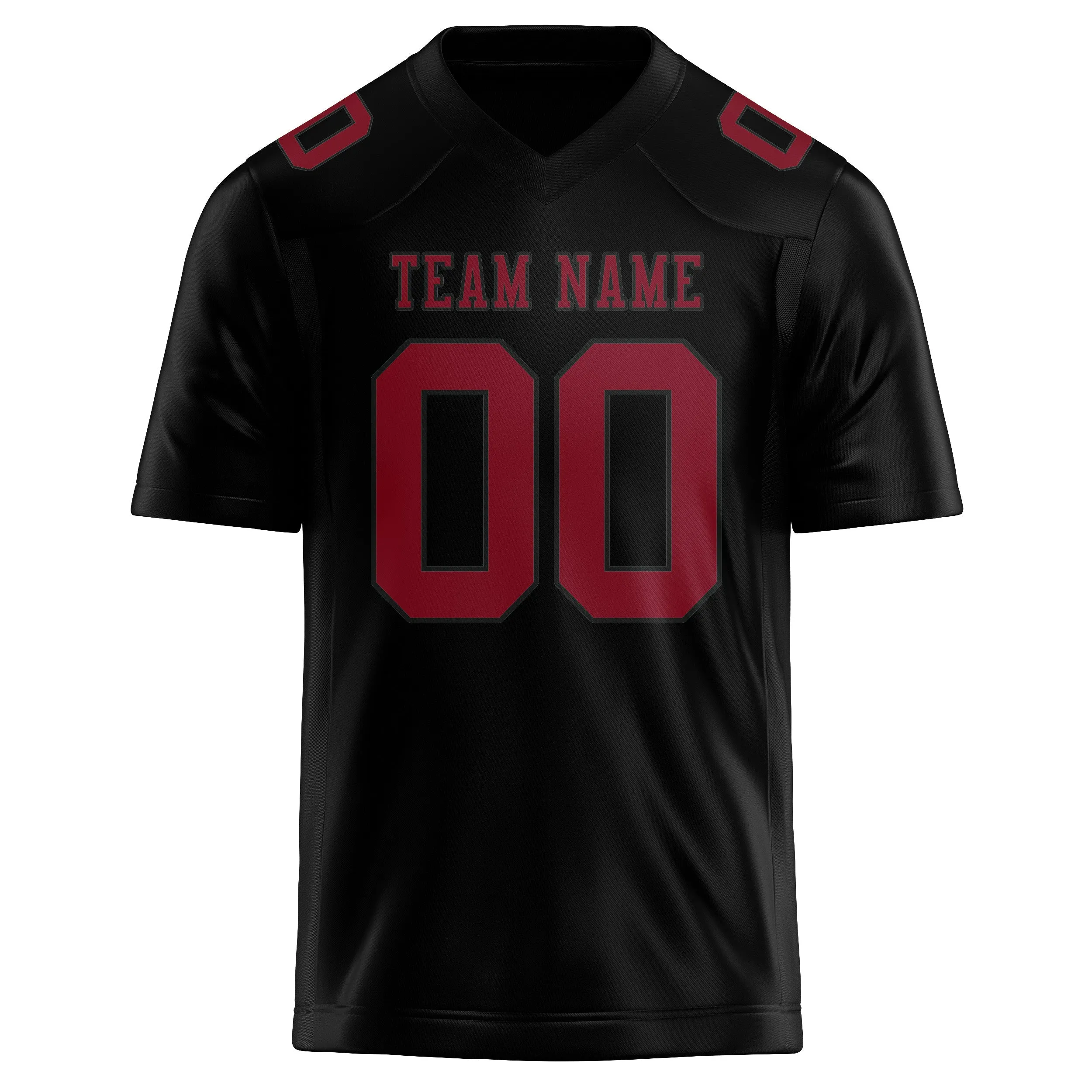 Custom Black Crimson Red Football Jersey sold by Tailorly product image thumbnail 2