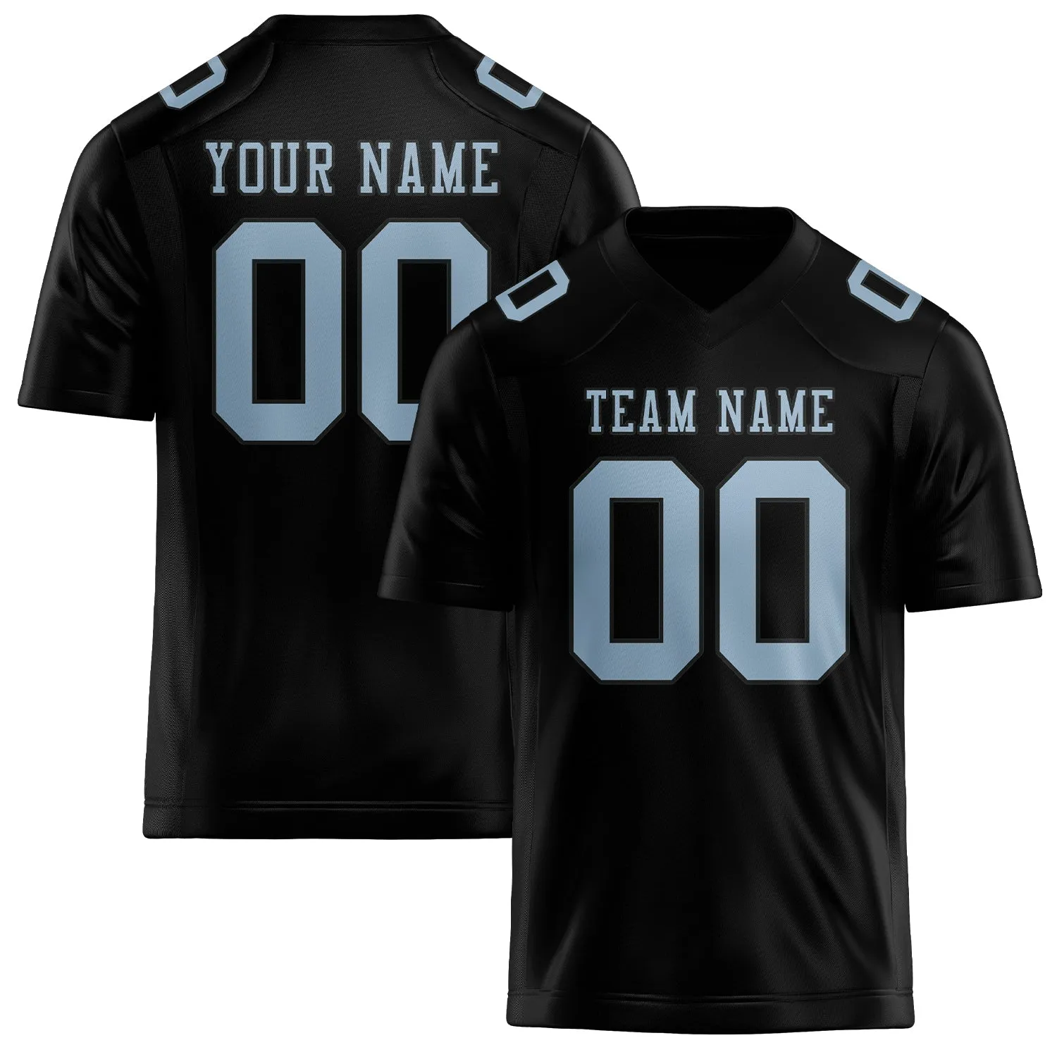 Custom Black Light Blue Football Jersey sold by Tailorly