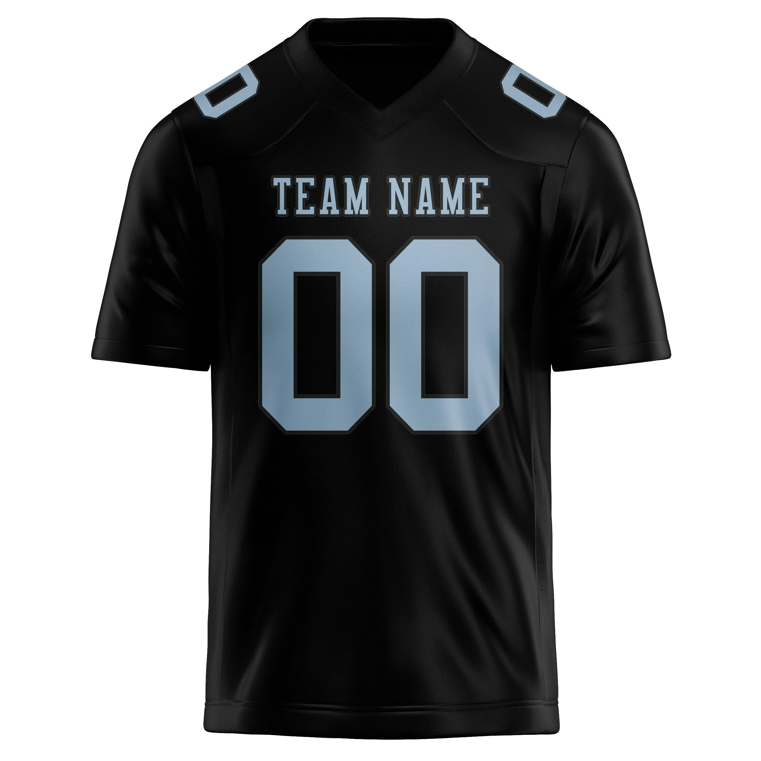Custom Black Light Blue Football Jersey sold by Tailorly product image thumbnail 2