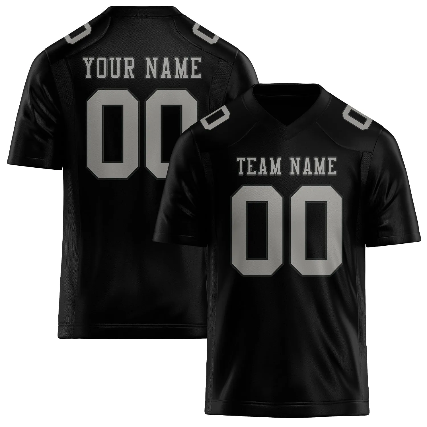 Custom Black Gray Football Jersey sold by Tailorly