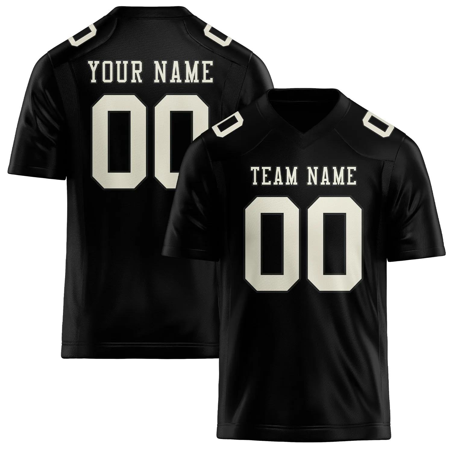 Custom Black Cream Football Jersey sold by Tailorly