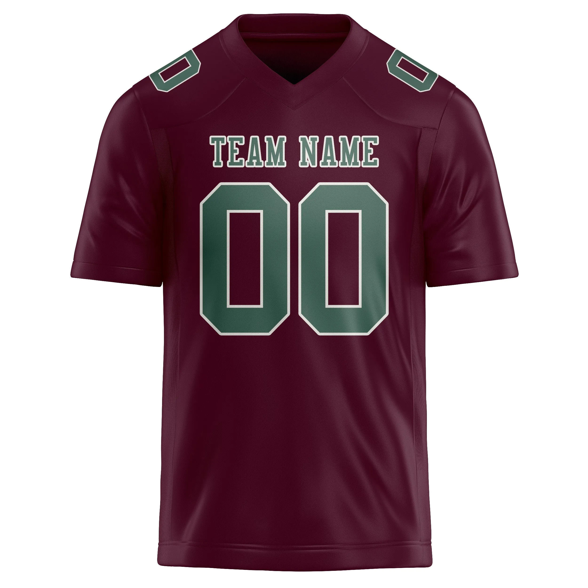 Custom Coral Red Blue Green Football Jersey sold by Tailorly product image thumbnail 2