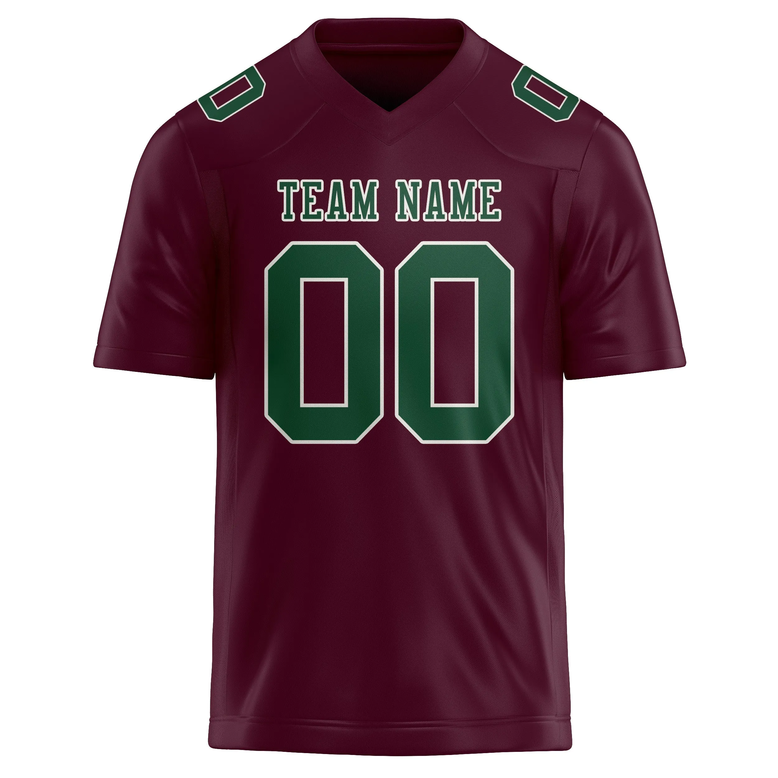 Custom Coral Red Green Football Jersey sold by Tailorly product image thumbnail 2