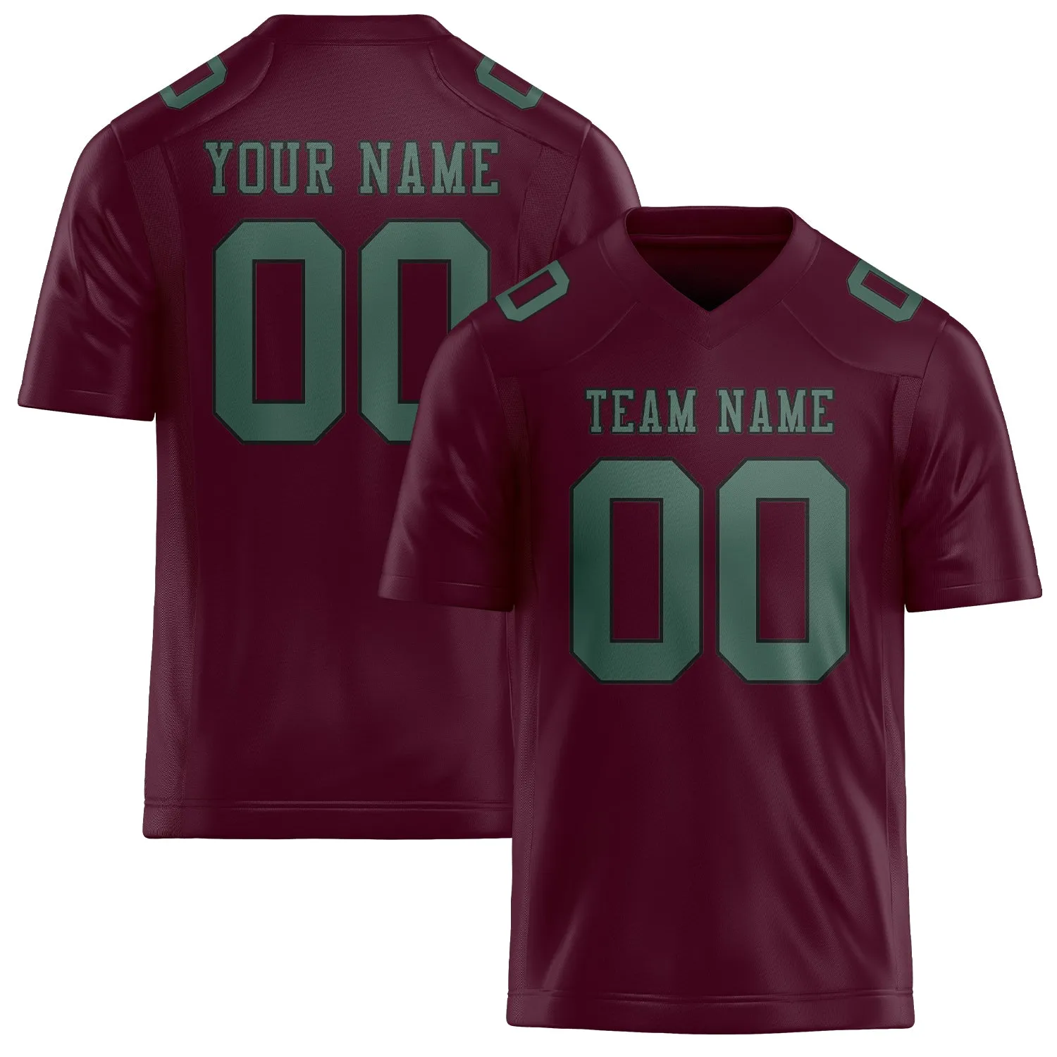 Custom Coral Red Blue Green Football Jersey sold by Tailorly