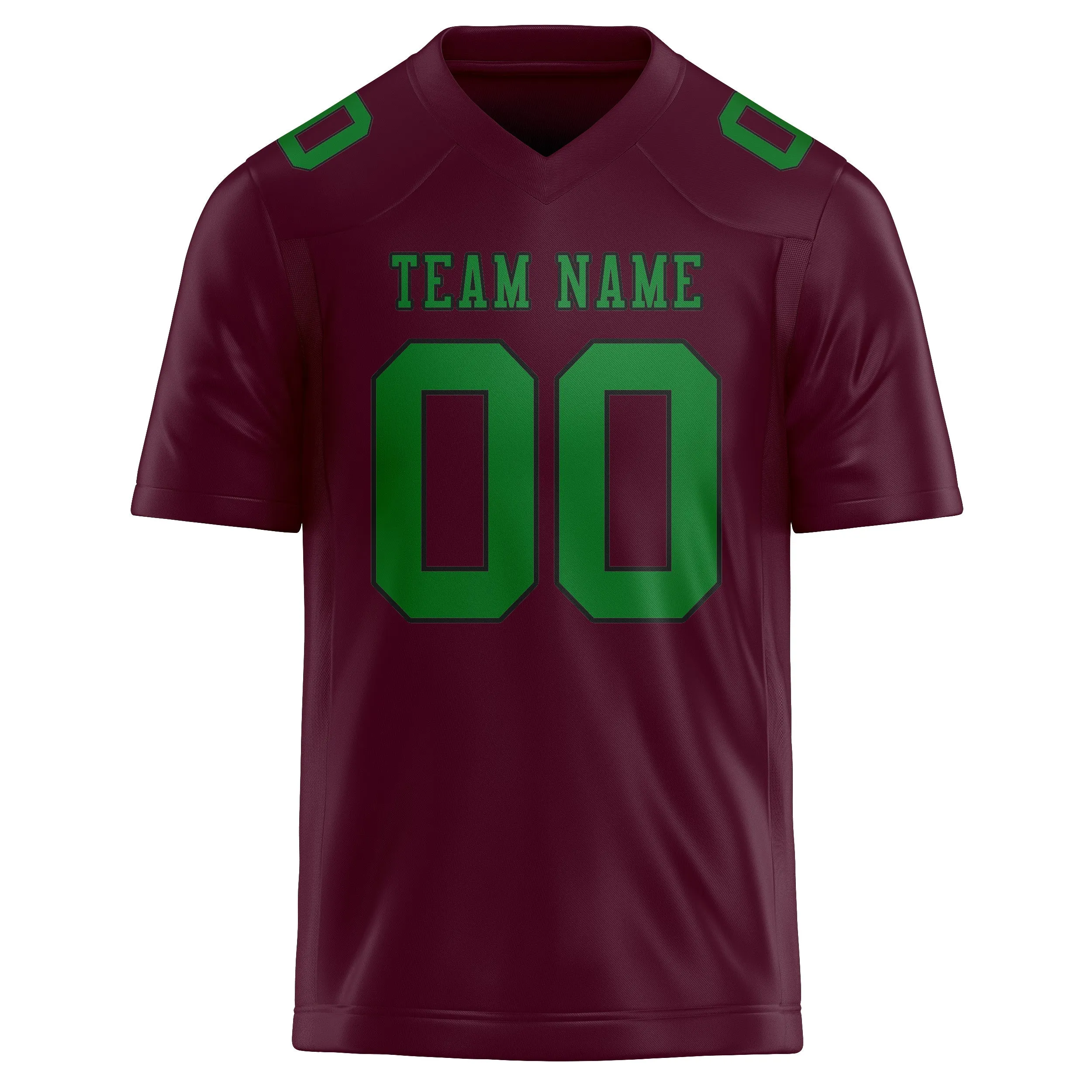 Custom Coral Red Emerald Green Football Jersey sold by Tailorly product image thumbnail 2