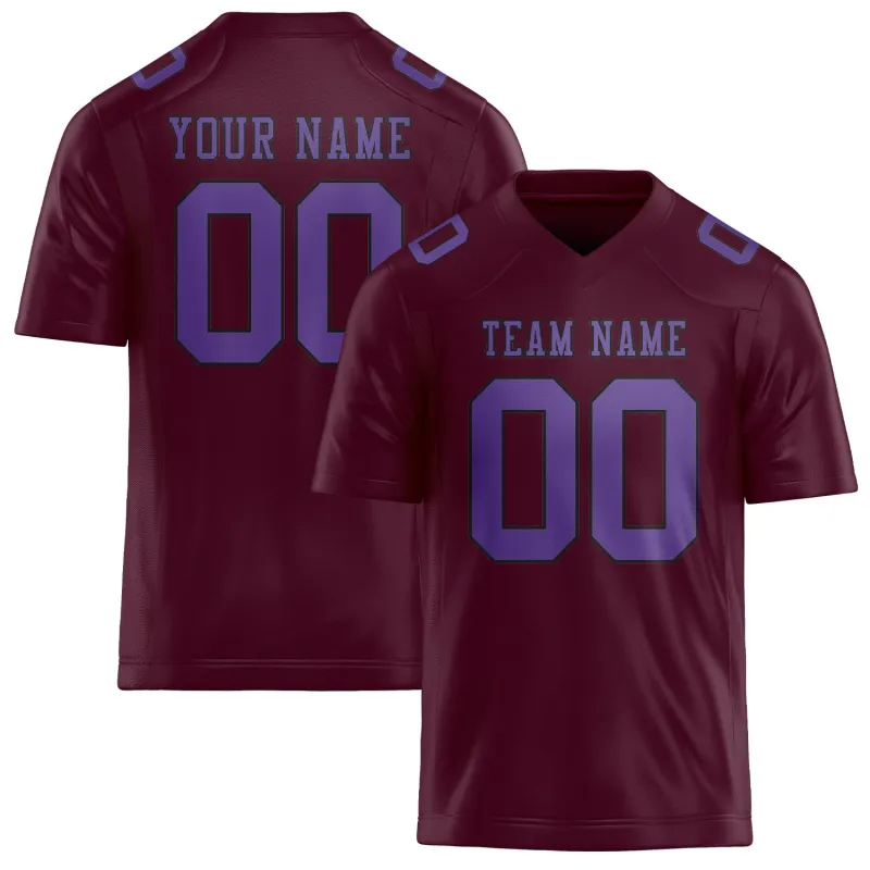 Custom Coral Red Light Purple Football Jersey made by Tailorly
