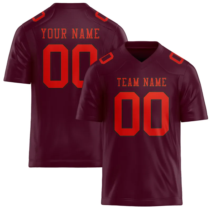 Custom Coral Red Orange Red Football Jersey made by Tailorly