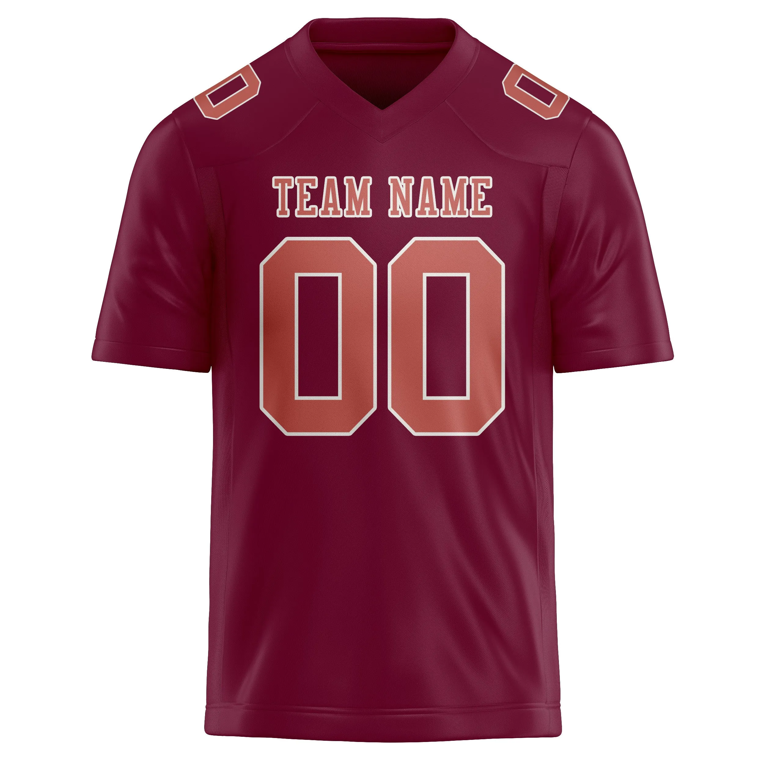 Custom Crimson Red Copper Rose Football Jersey sold by Tailorly product image thumbnail 2