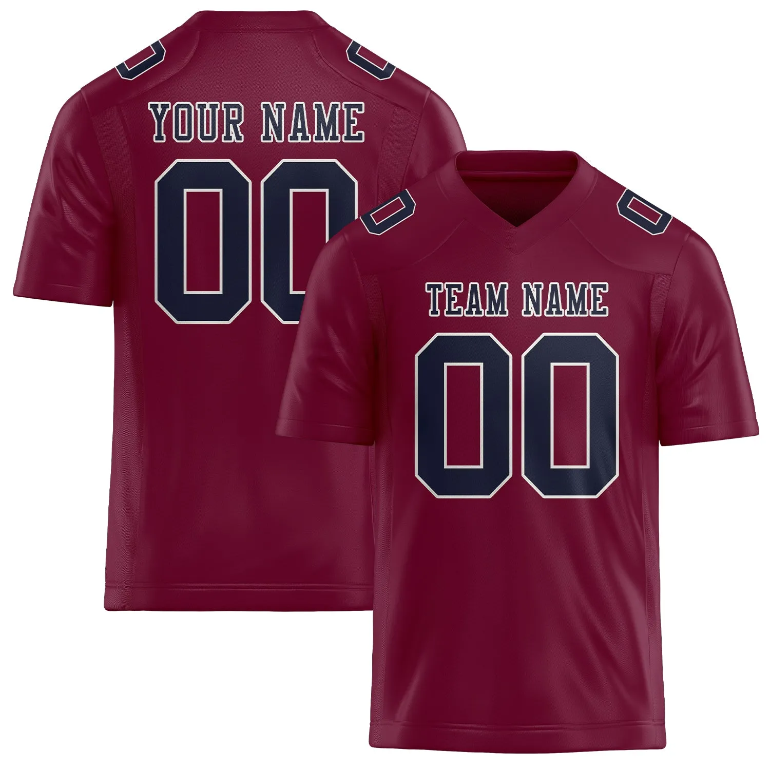 Custom Crimson Red Navy Football Jersey sold by Tailorly