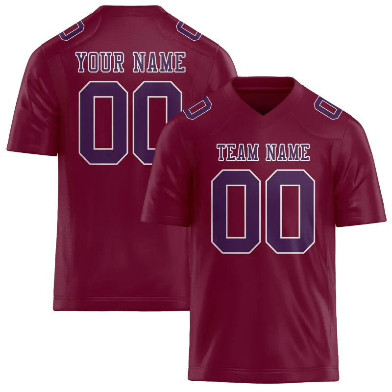 Custom Crimson Red Purple Football Jersey made by Tailorly