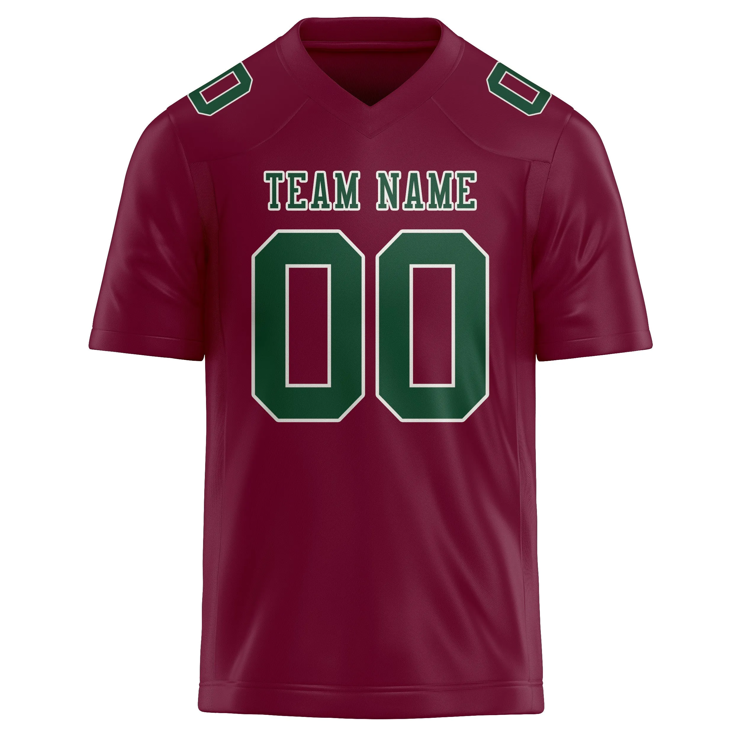 Custom Crimson Red Green Football Jersey sold by Tailorly product image thumbnail 2