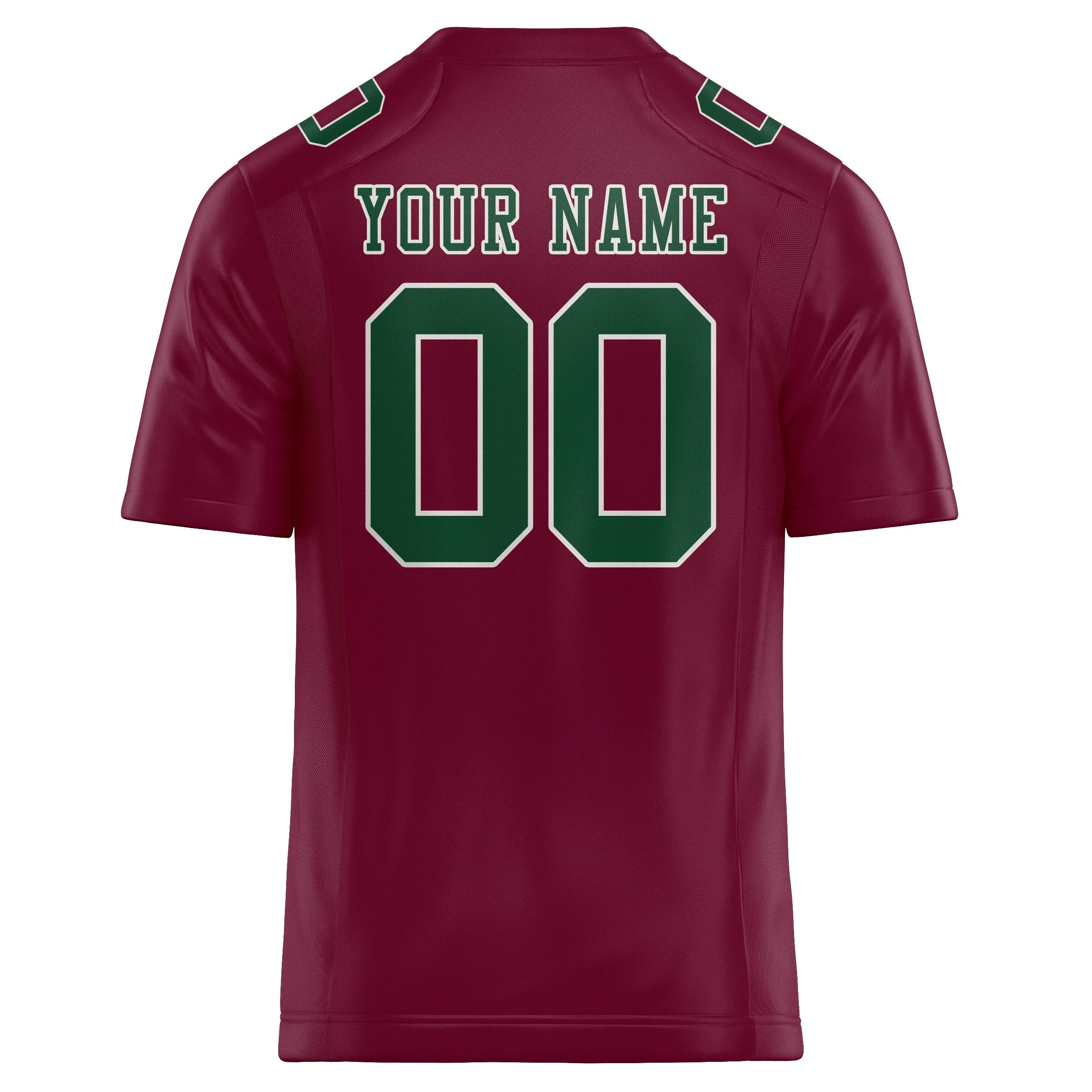 Custom Crimson Red Green Football Jersey sold by Tailorly product image thumbnail 3