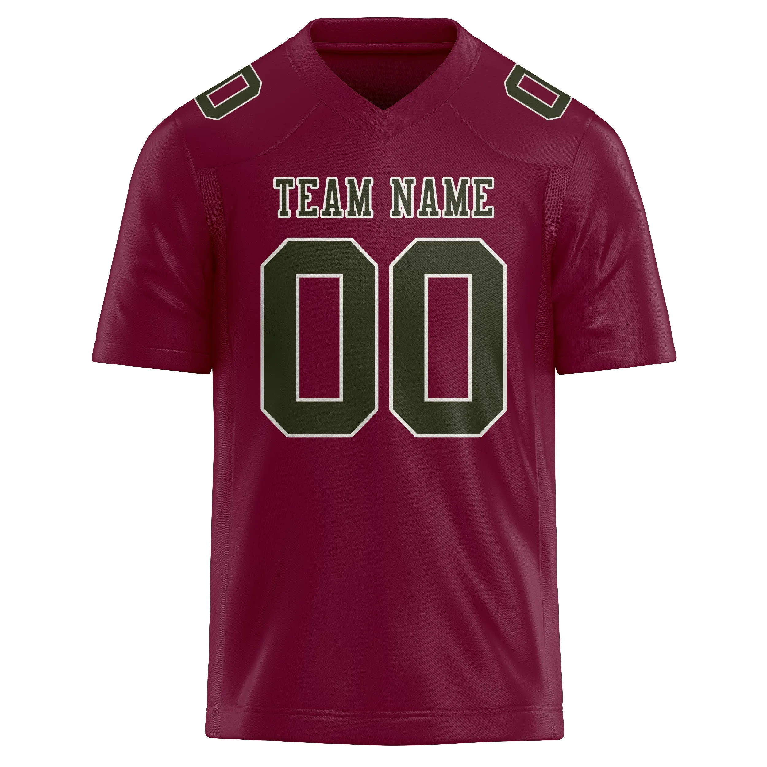 Custom Crimson Red Olive Football Jersey sold by Tailorly product image thumbnail 2