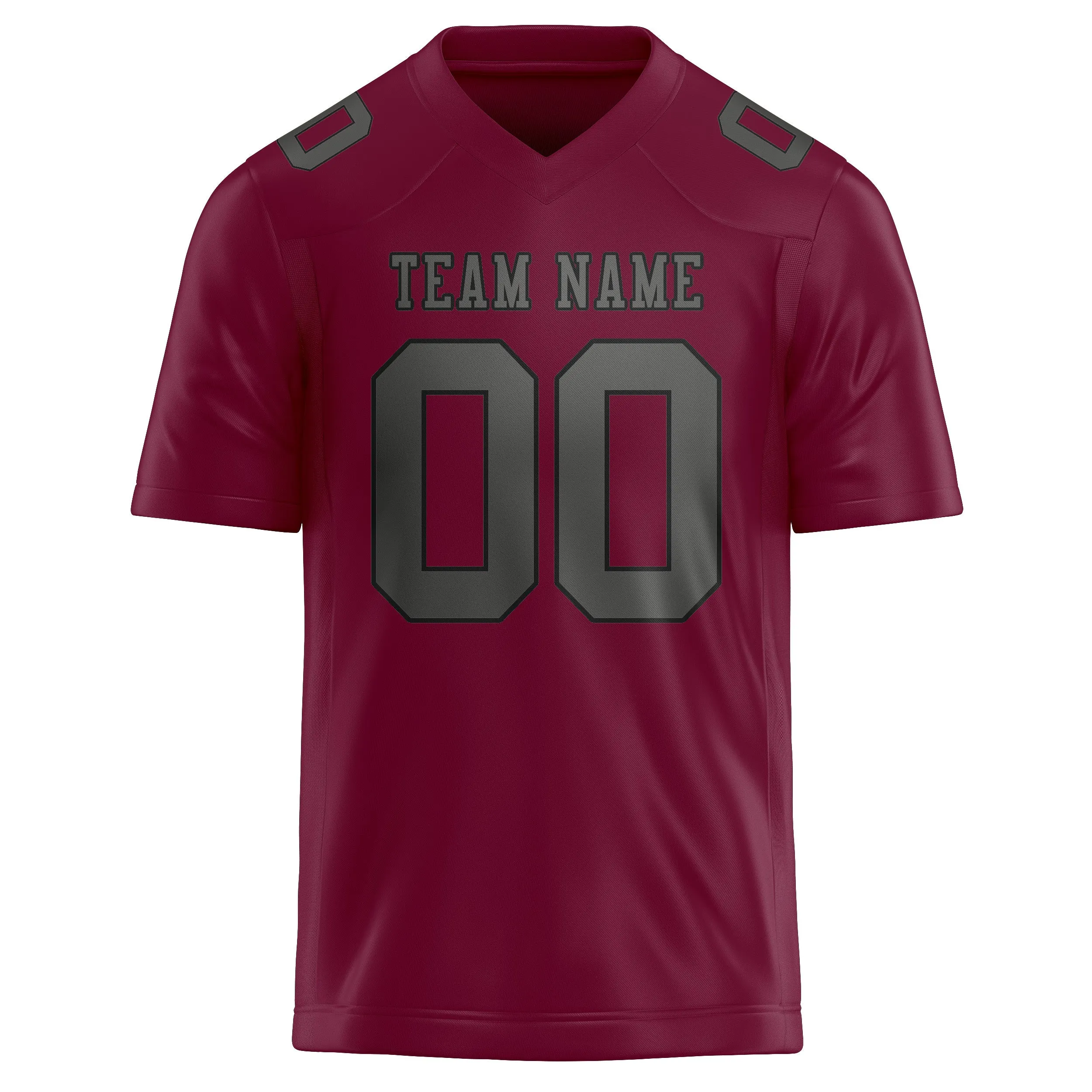 Custom Crimson Red Dark Grey Football Jersey sold by Tailorly product image thumbnail 2