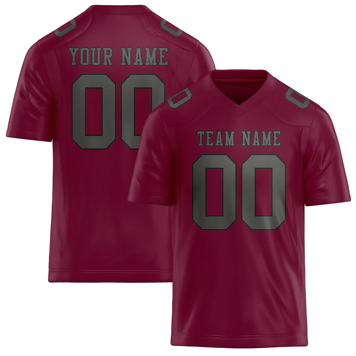Custom Crimson Red Dark Grey Football Jersey sold by Tailorly