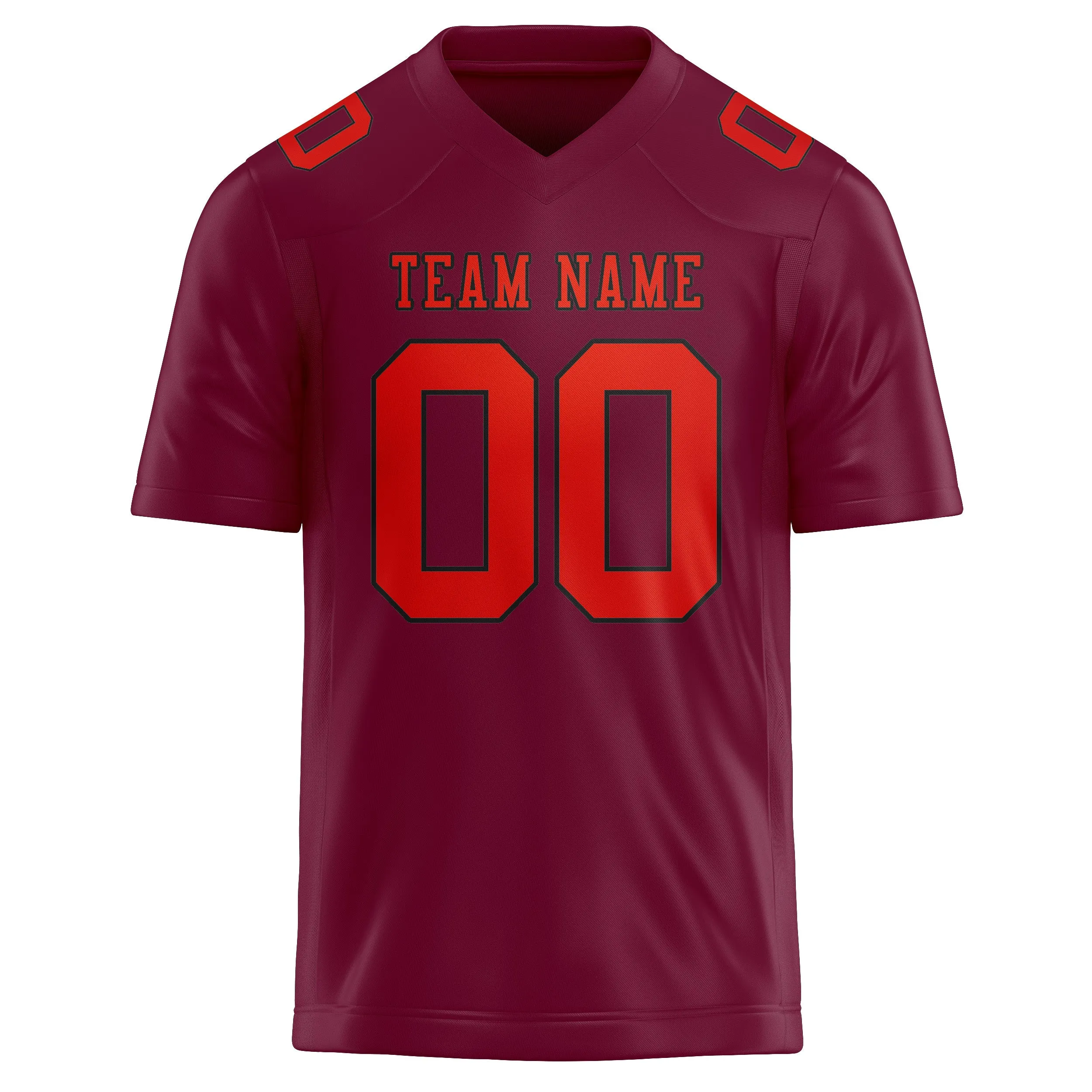 Custom Crimson Red Orange Red Football Jersey sold by Tailorly product image thumbnail 2