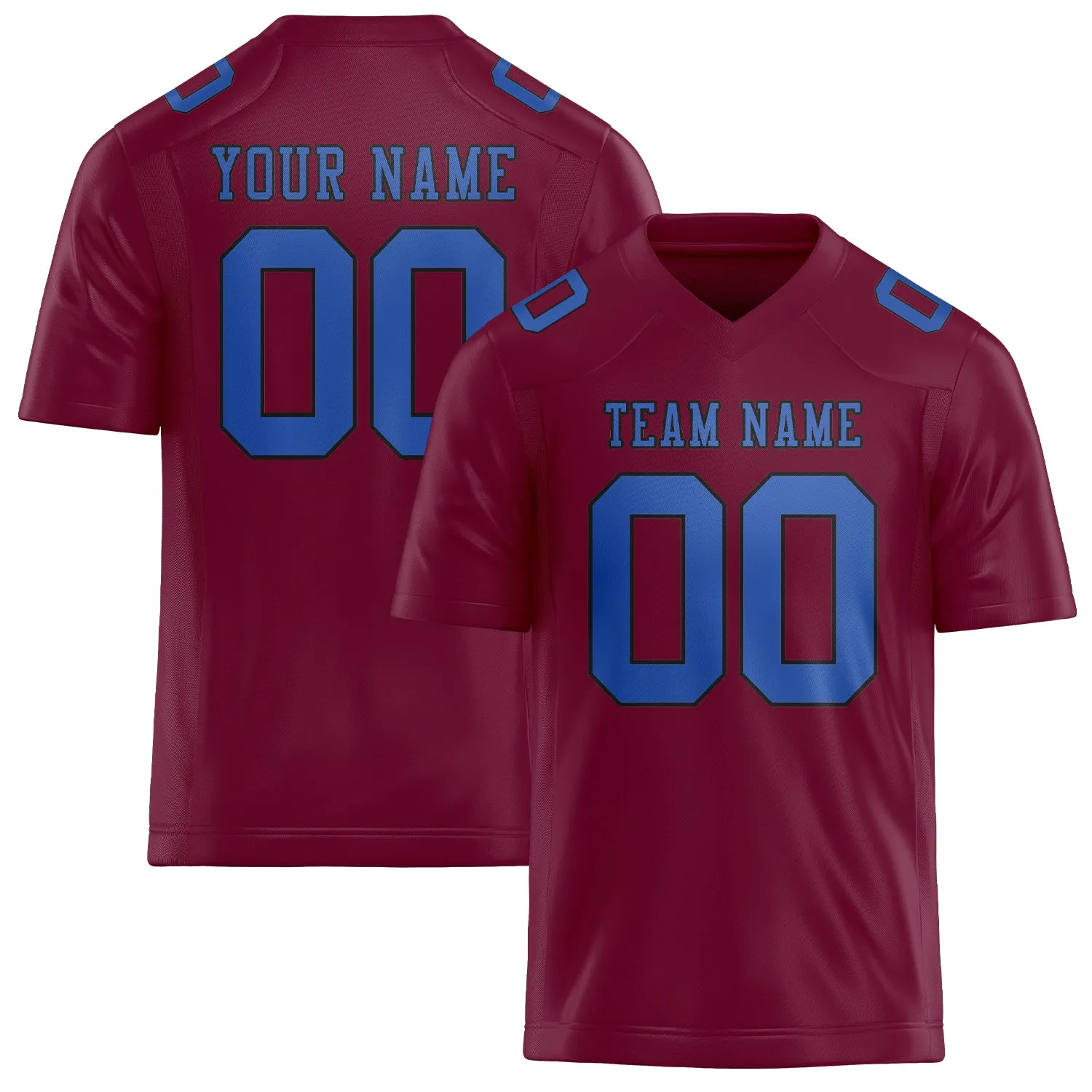 Custom Crimson Red Sky Blue Football Jersey sold by Tailorly