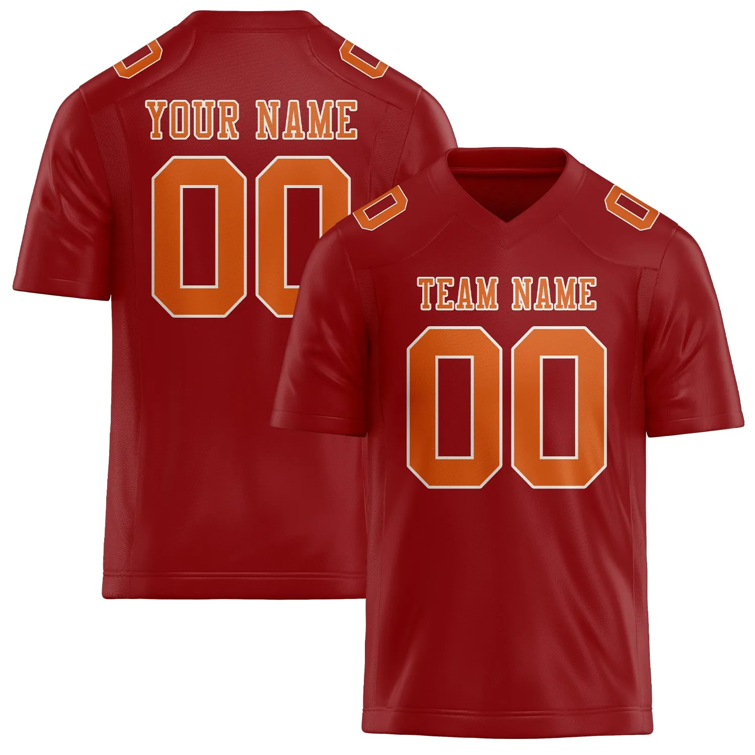 Custom Red Orange Football Jersey sold by Tailorly