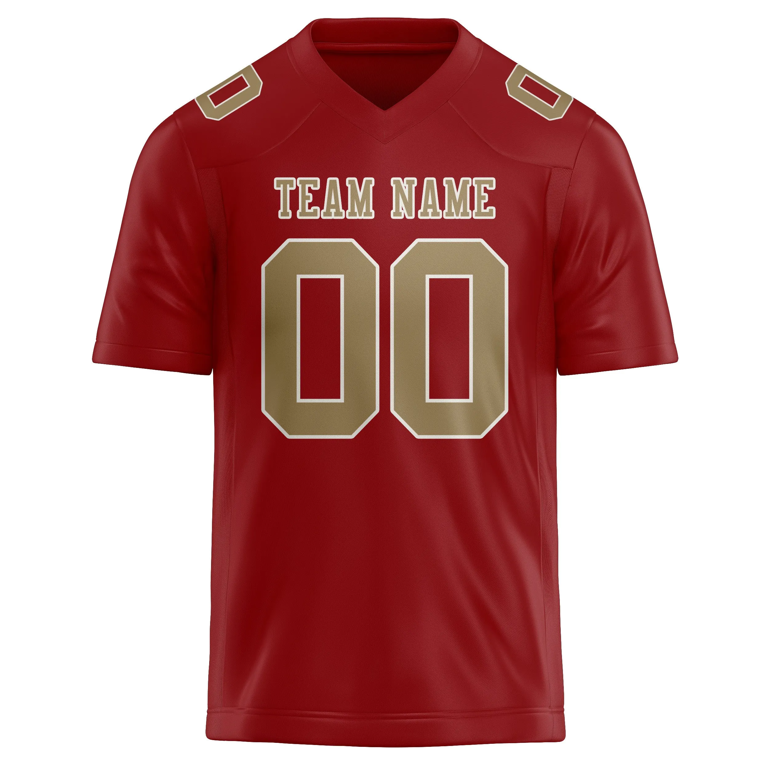 Custom Red Light Khaki Football Jersey sold by Tailorly product image thumbnail 2
