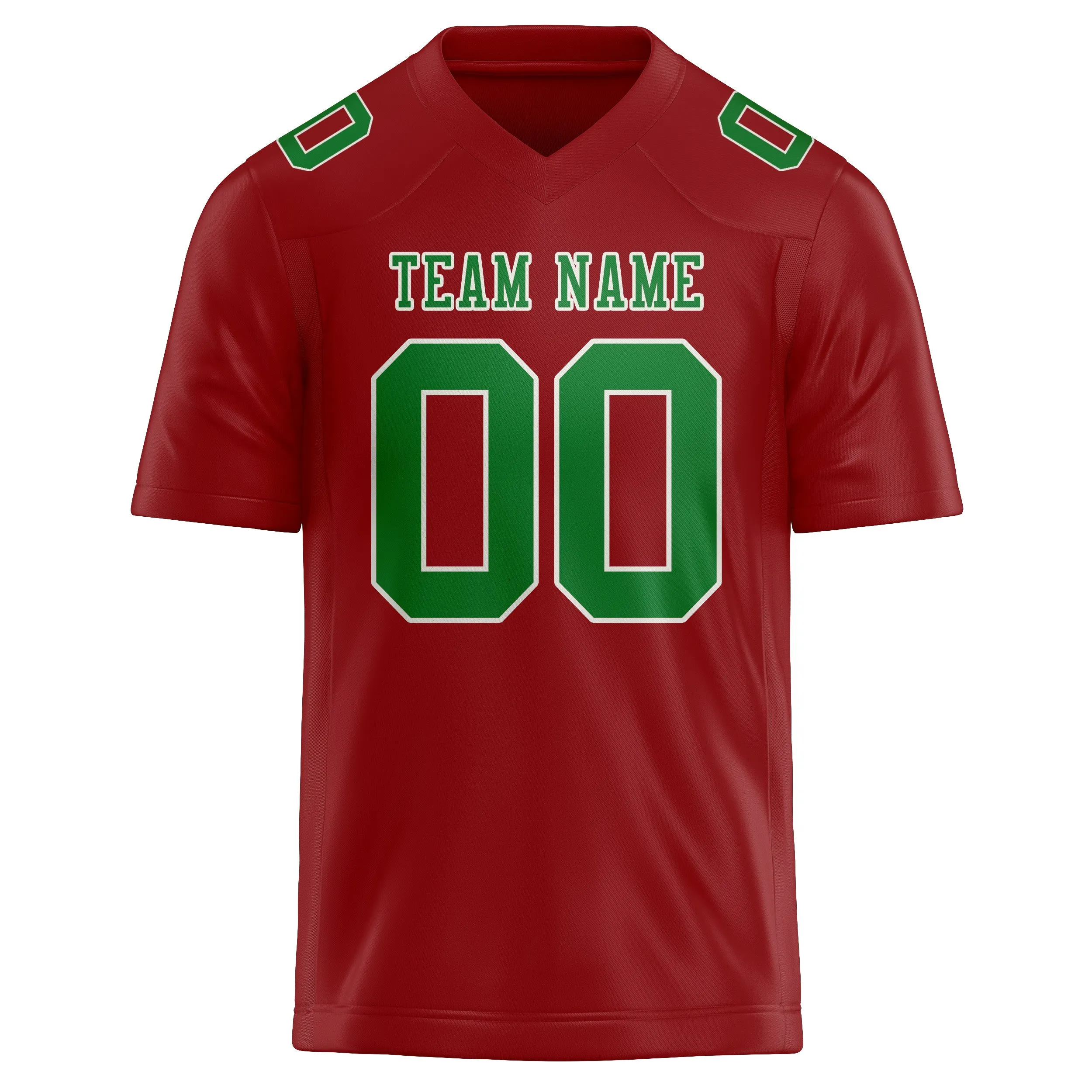 Custom Red Emerald Green Football Jersey sold by Tailorly product image thumbnail 2