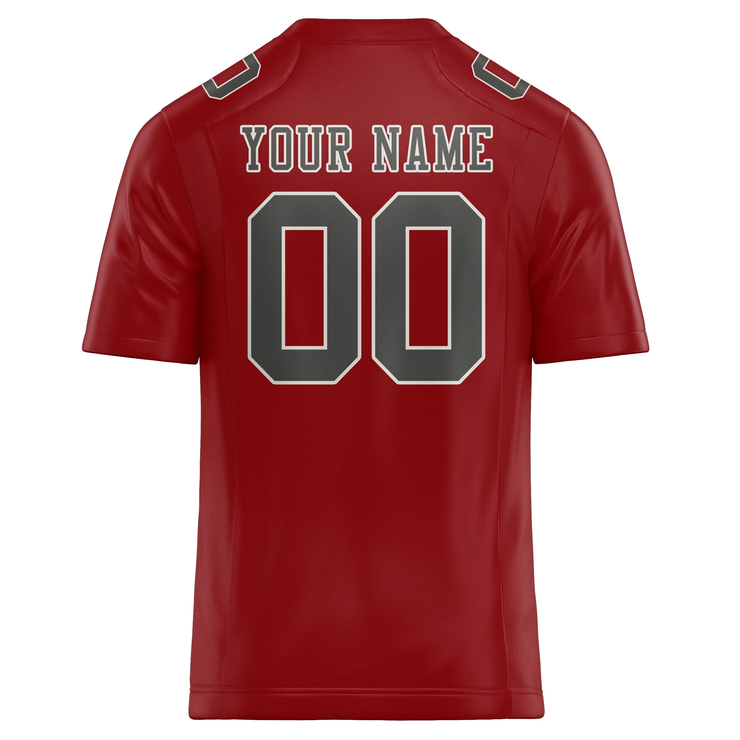 Custom Red Dark Grey Football Jersey sold by Tailorly product image thumbnail 3